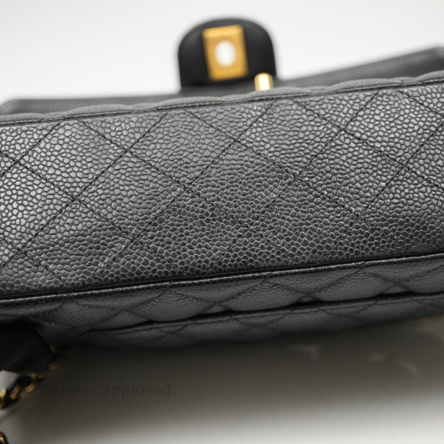 Chanel Classic M/L Medium Flap Quilted Black Caviar Gold Hardware