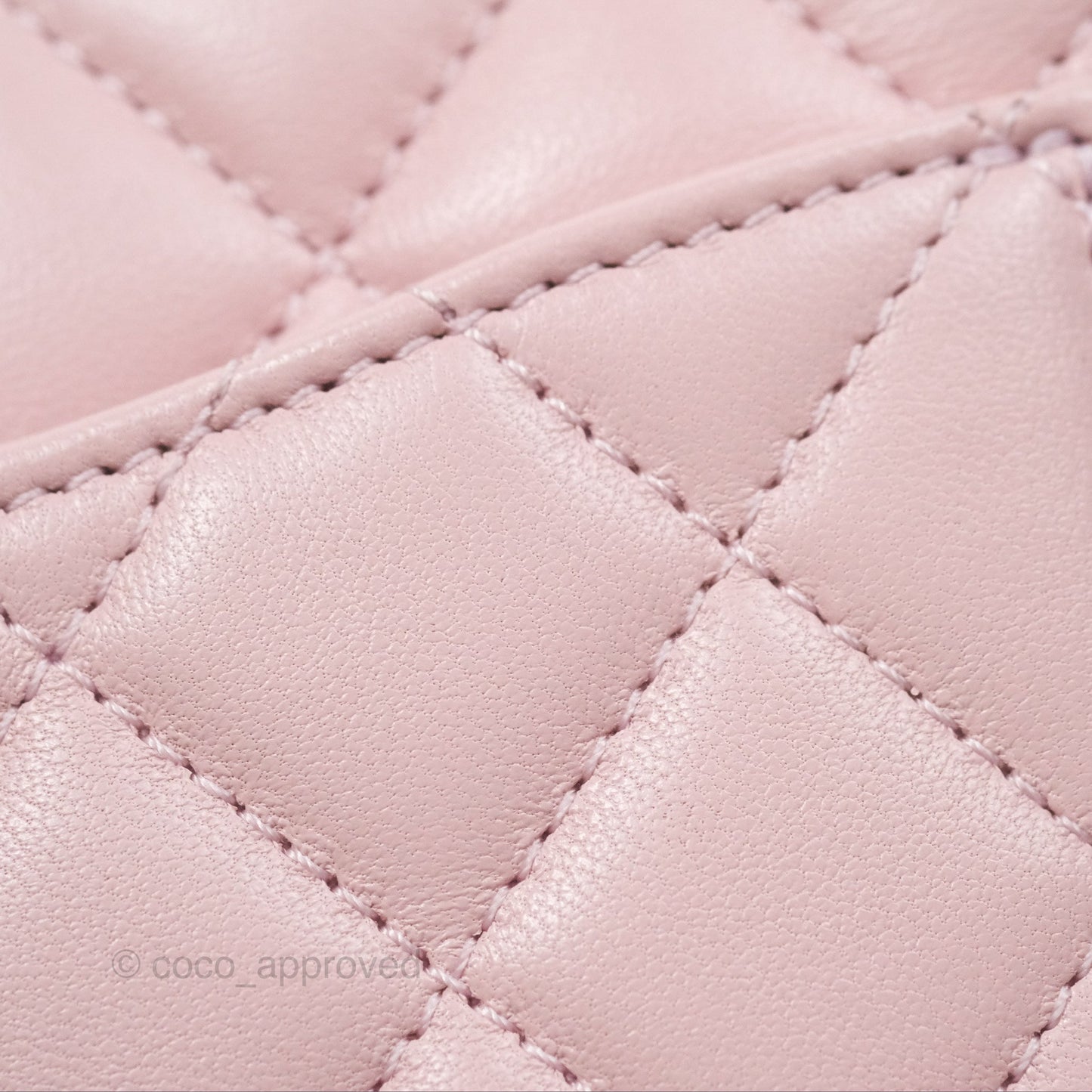 Chanel Pearl Crush Mini Square Quilted Light Pink Lambskin Aged Gold Hardware