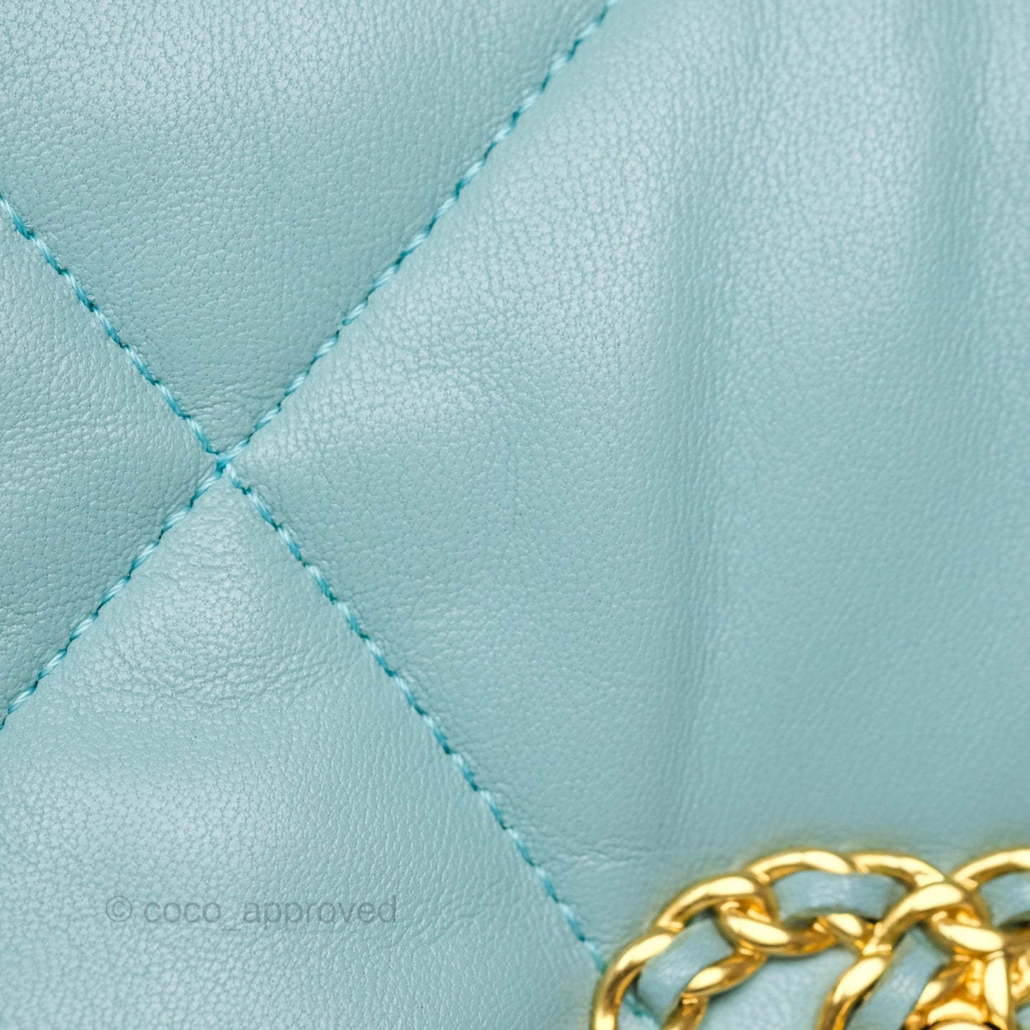 Chanel 19 Small Tiffany Blue Mixed Hardware