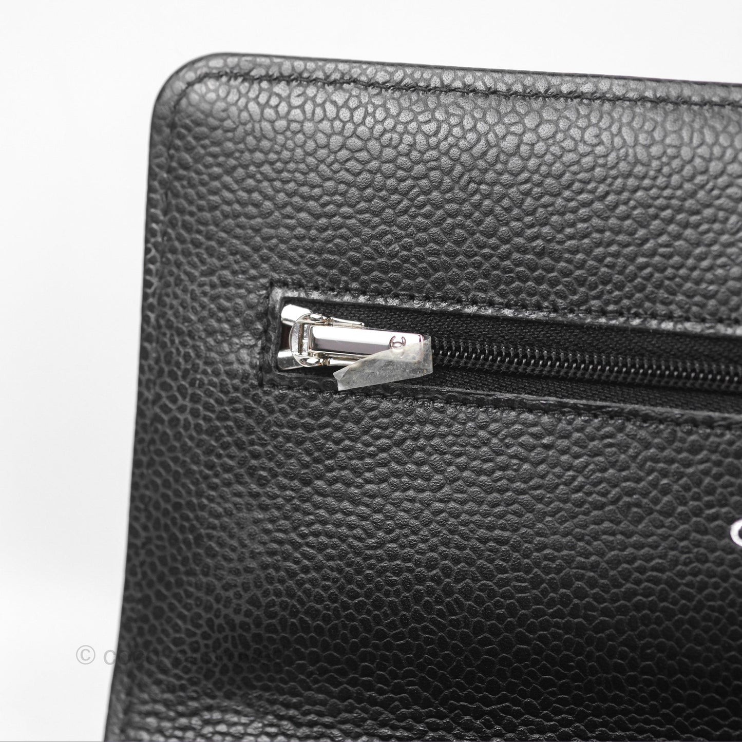 Chanel Quilted Classic Wallet On Chain WOC Black Caviar Silver Hardware