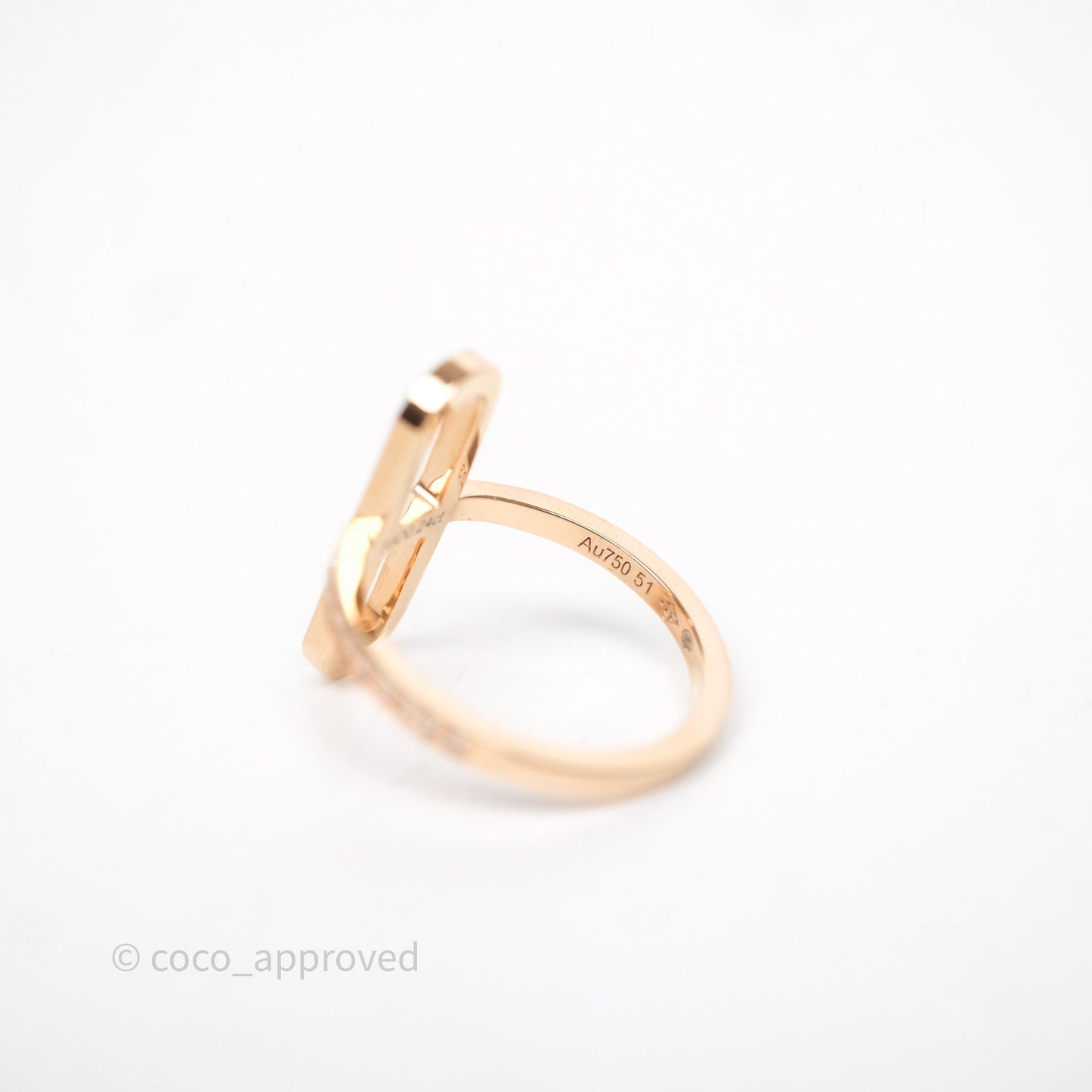 Hermès Ever Chaine d'ancre Ring Small Model Diamonds Rose Gold Size 51