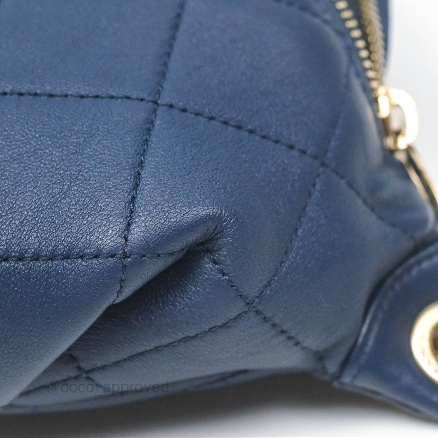 Chanel Resin Bi-Color Chain Belt Bag Navy Lambskin Gold Hardware