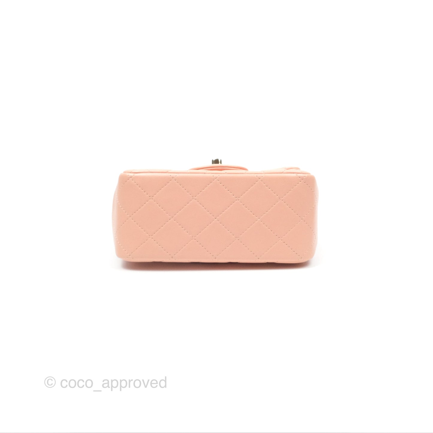Chanel Quilted Mini Square Lambskin Light Beige Pink Gold Hardware