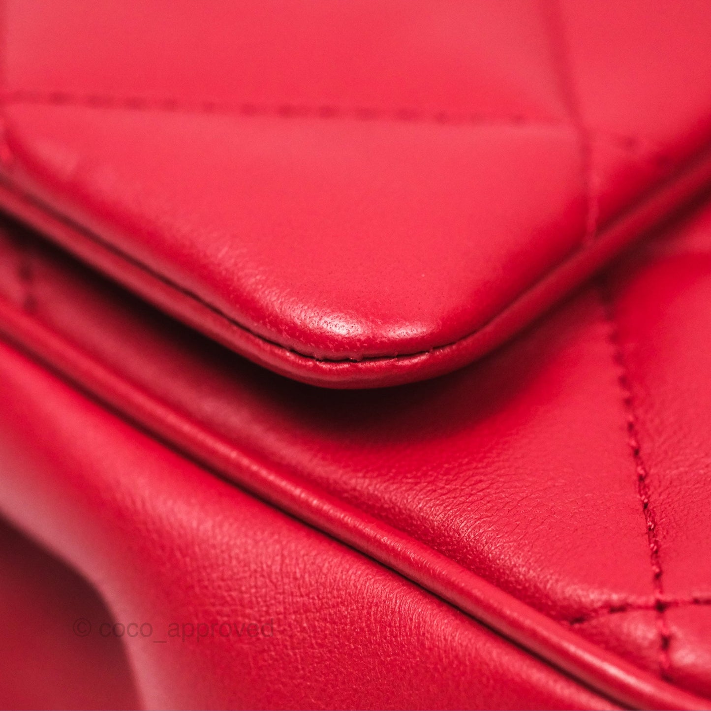 Chanel Easy Carry Flap Bag With Handle Red Lambskin Gold Hardware