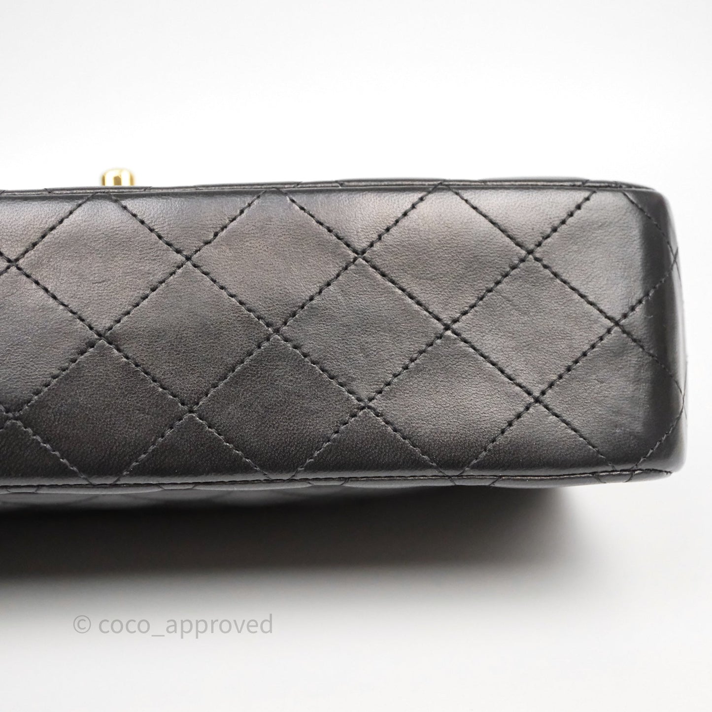 Chanel Classic M/L Medium Flap Quilted Black Lambskin Gold Hardware