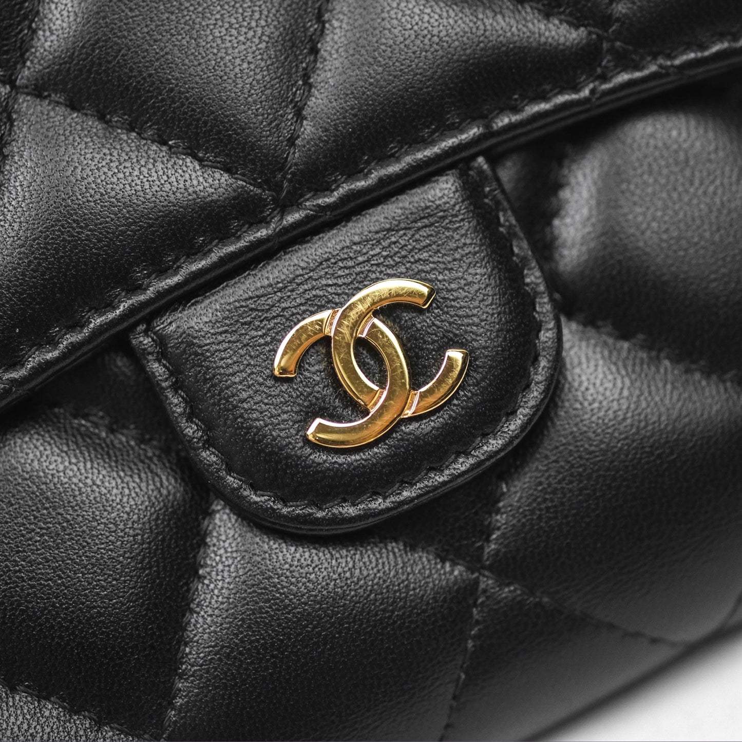 Chanel Classic Short Flap Wallet Black Lambskin Gold Hardware
