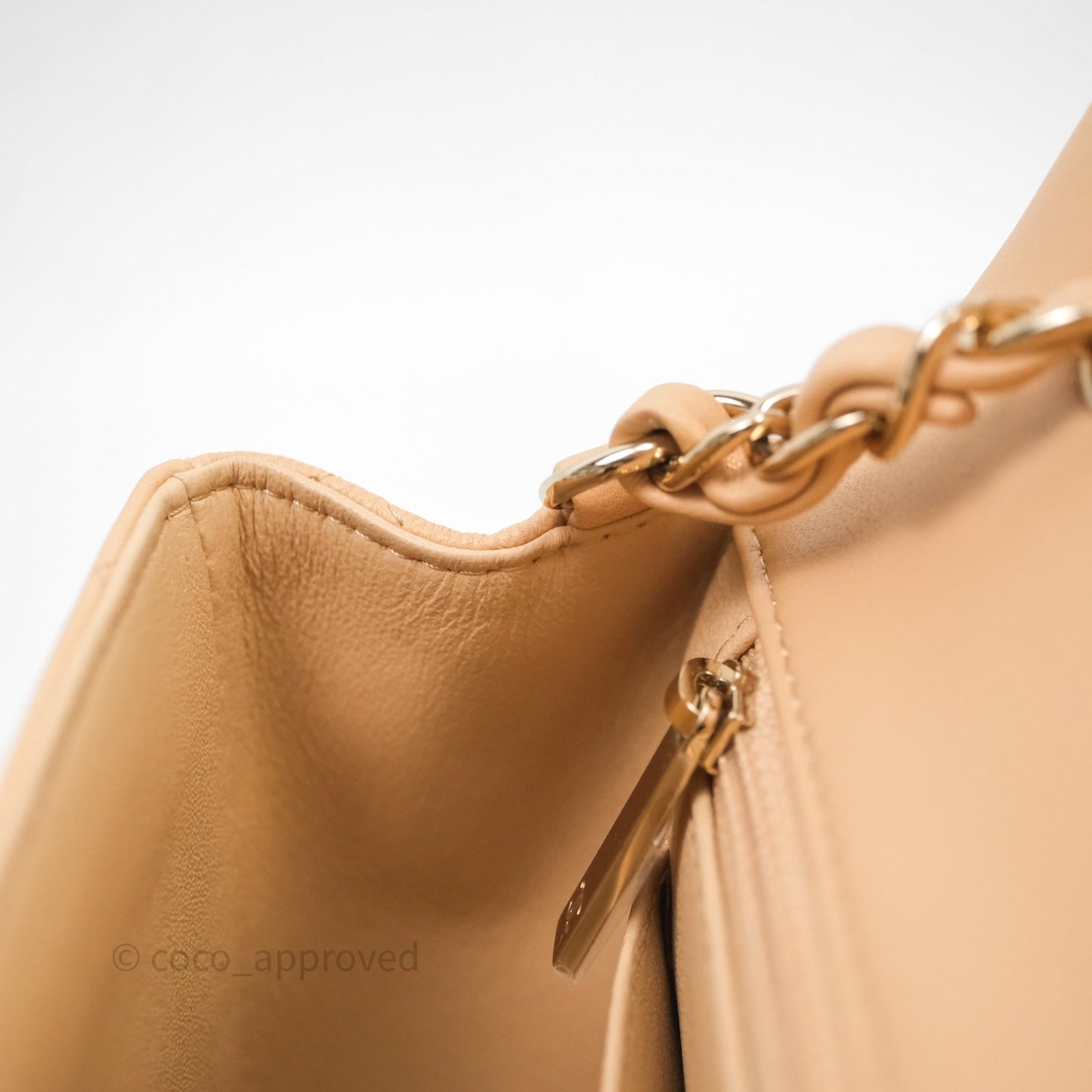 Chanel Mini Rectangular Quilted Beige Lambskin Light Gold Hardware