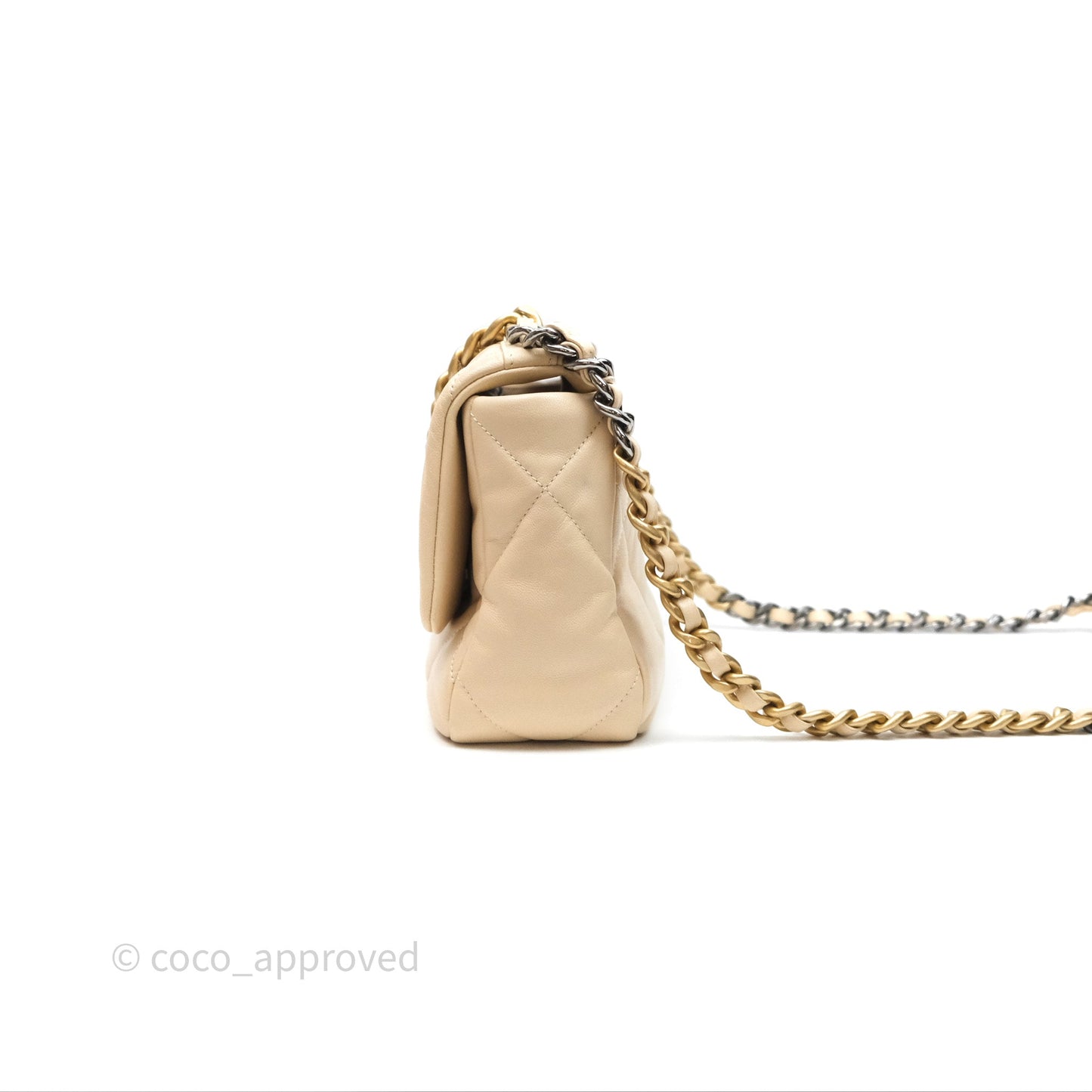 Chanel 19 Small Beige Mixed Hardware