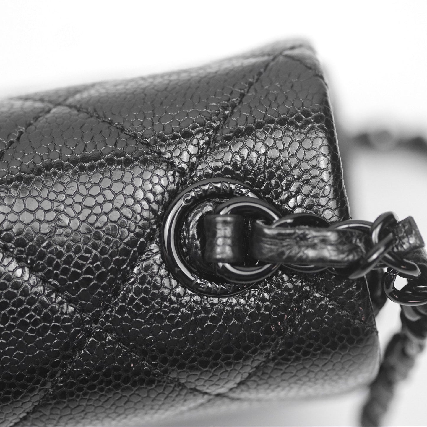 Chanel Quilted Mini Square Flap Bag So Black Caviar Incognito
