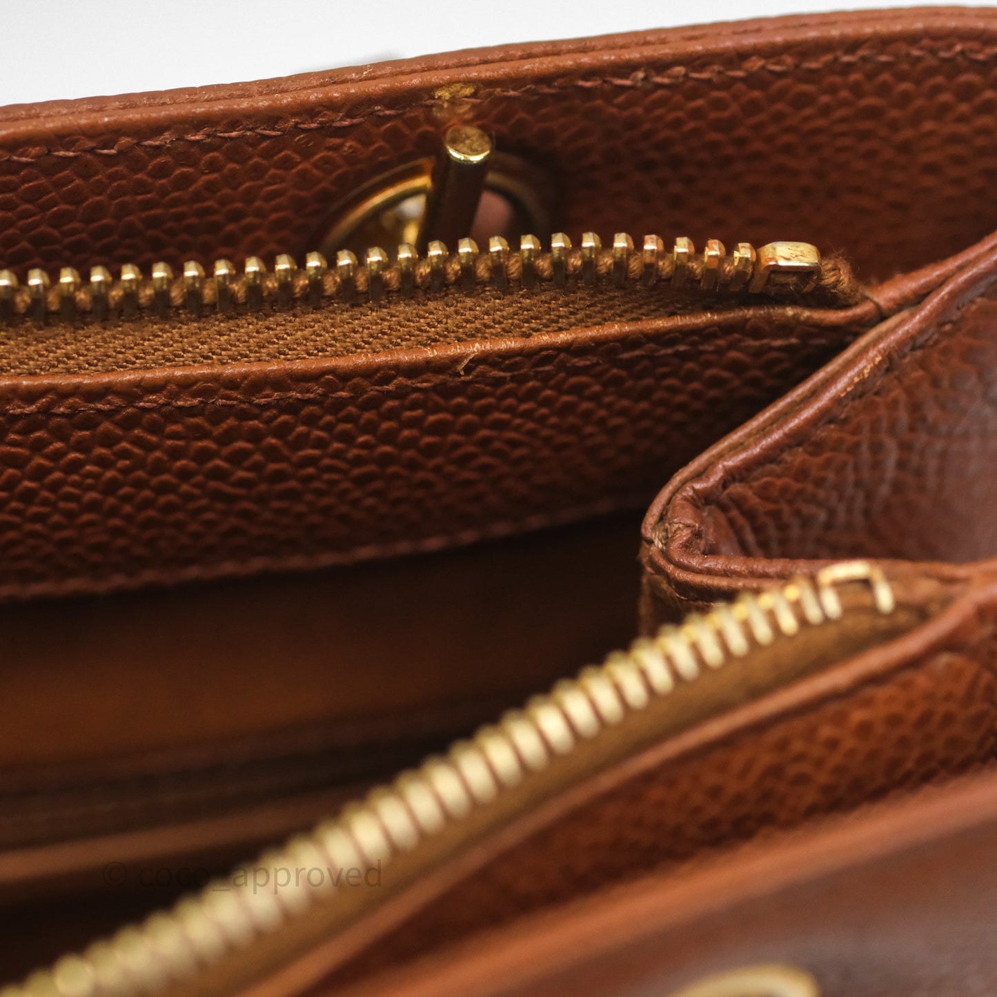 Chanel Vintage Tote Caramel Caviar 24K Gold Hardware