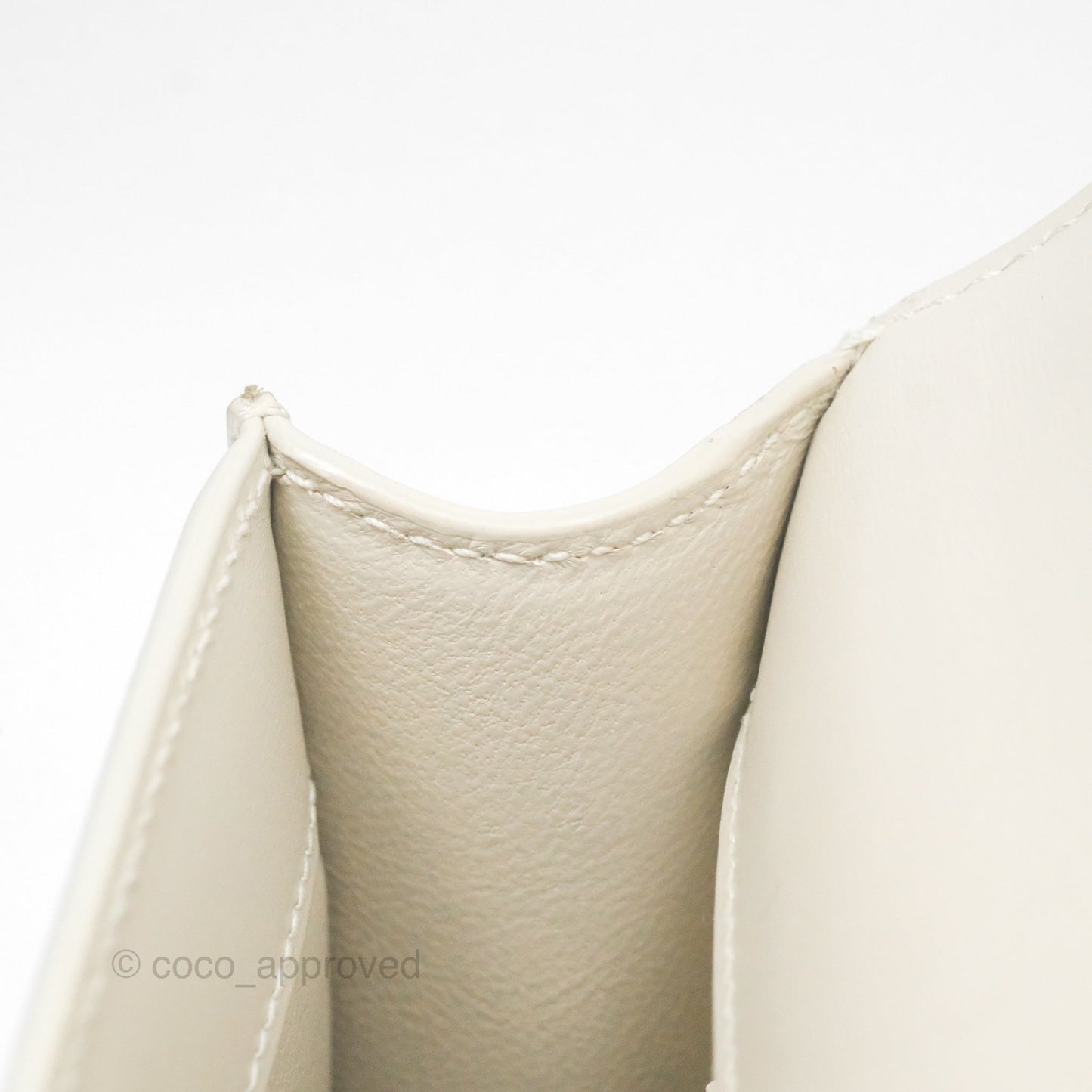 Saint Laurent Mini Manhattan Box Calfskin Blanc Vintage Gold Hardware