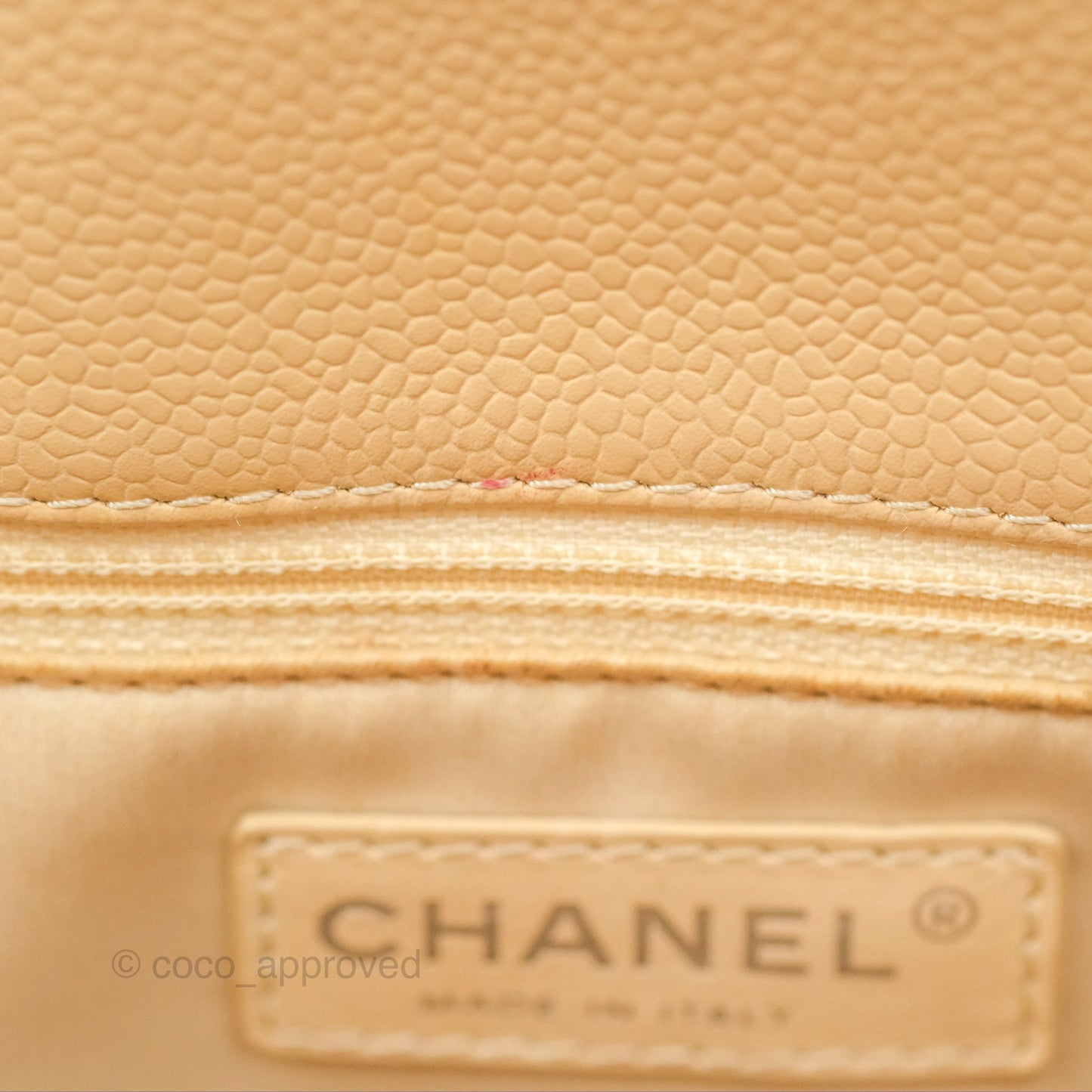 Chanel GST Beige Caviar Silver Hardware