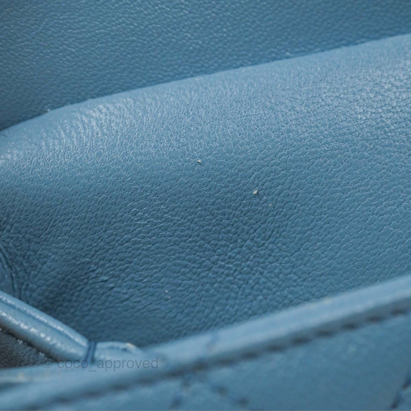 Chanel Curved Flap Bag Blue Lambskin Aged Gold Hardware
