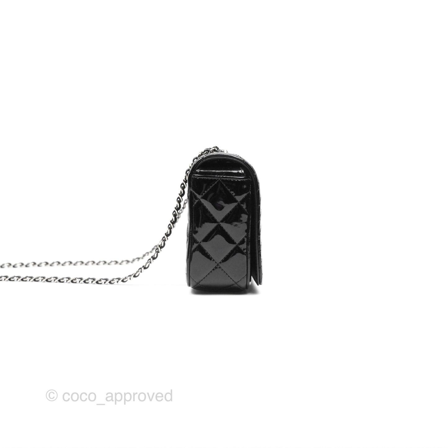 Chanel Small Flap Coco Boy Black Patent Silver Hardware