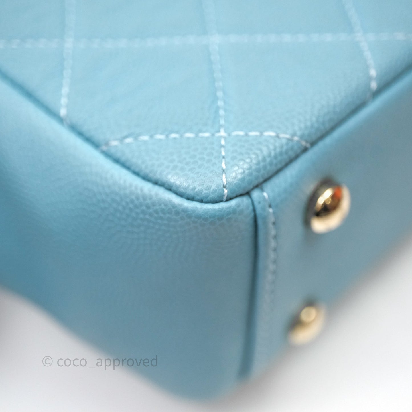 Chanel Small Quilted Business Affinity Flap Caviar Blue Gold Hardware