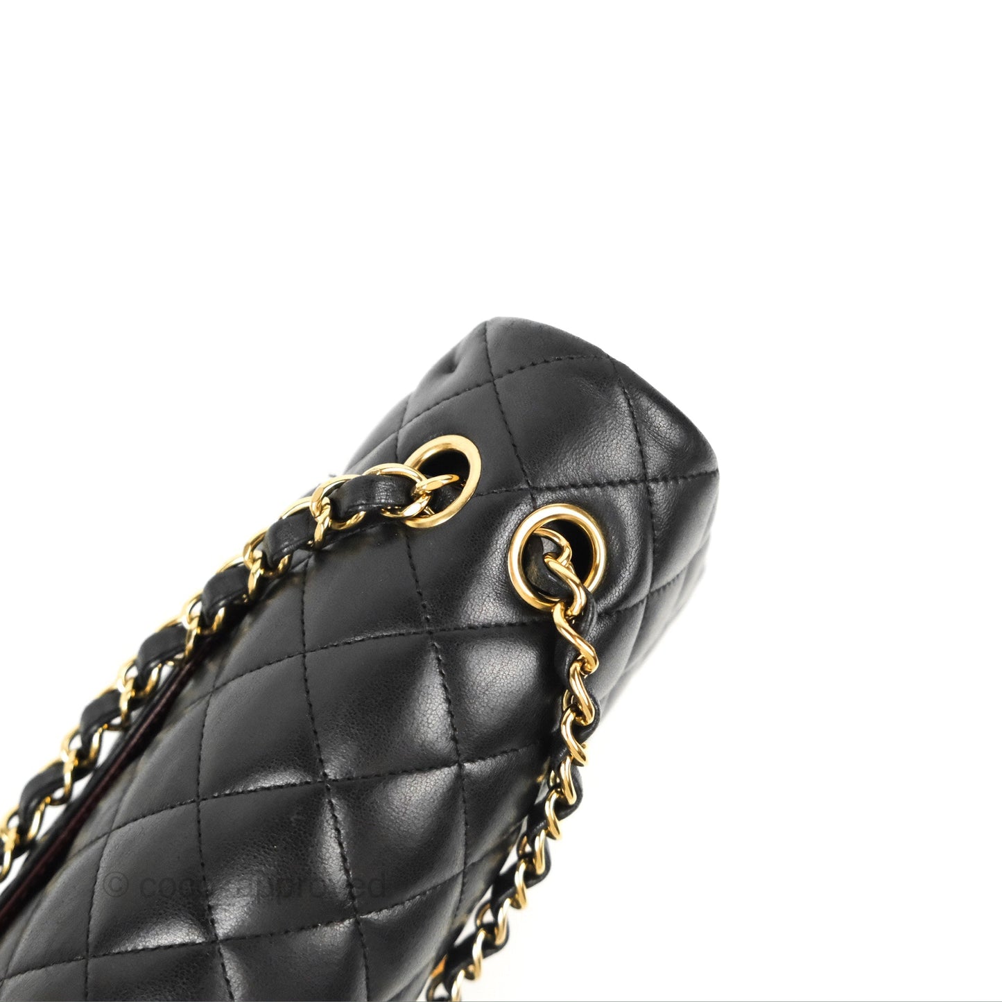 Chanel Classic M/L Medium Flap Quilted Black Lambskin Gold Hardware