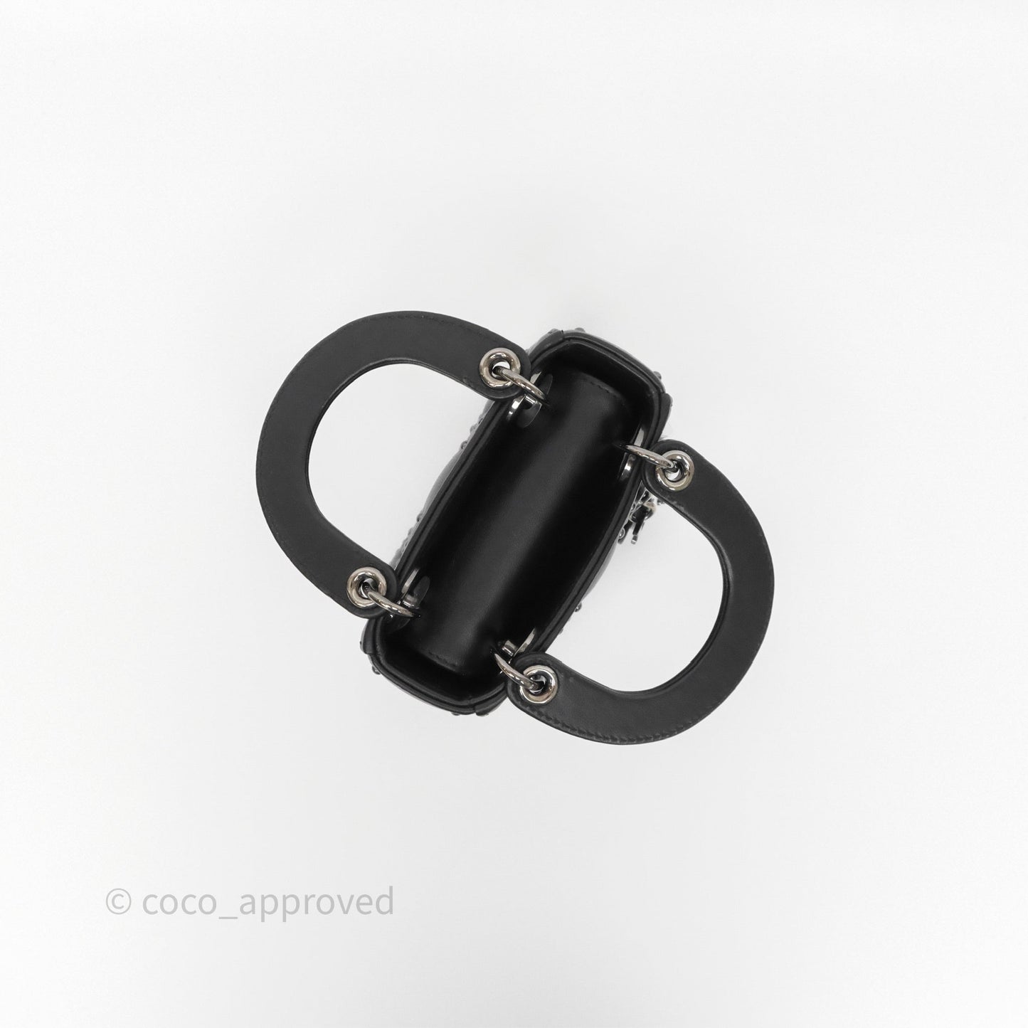Christian Dior Micro Lady Dior Studded Cannage Black Lambskin