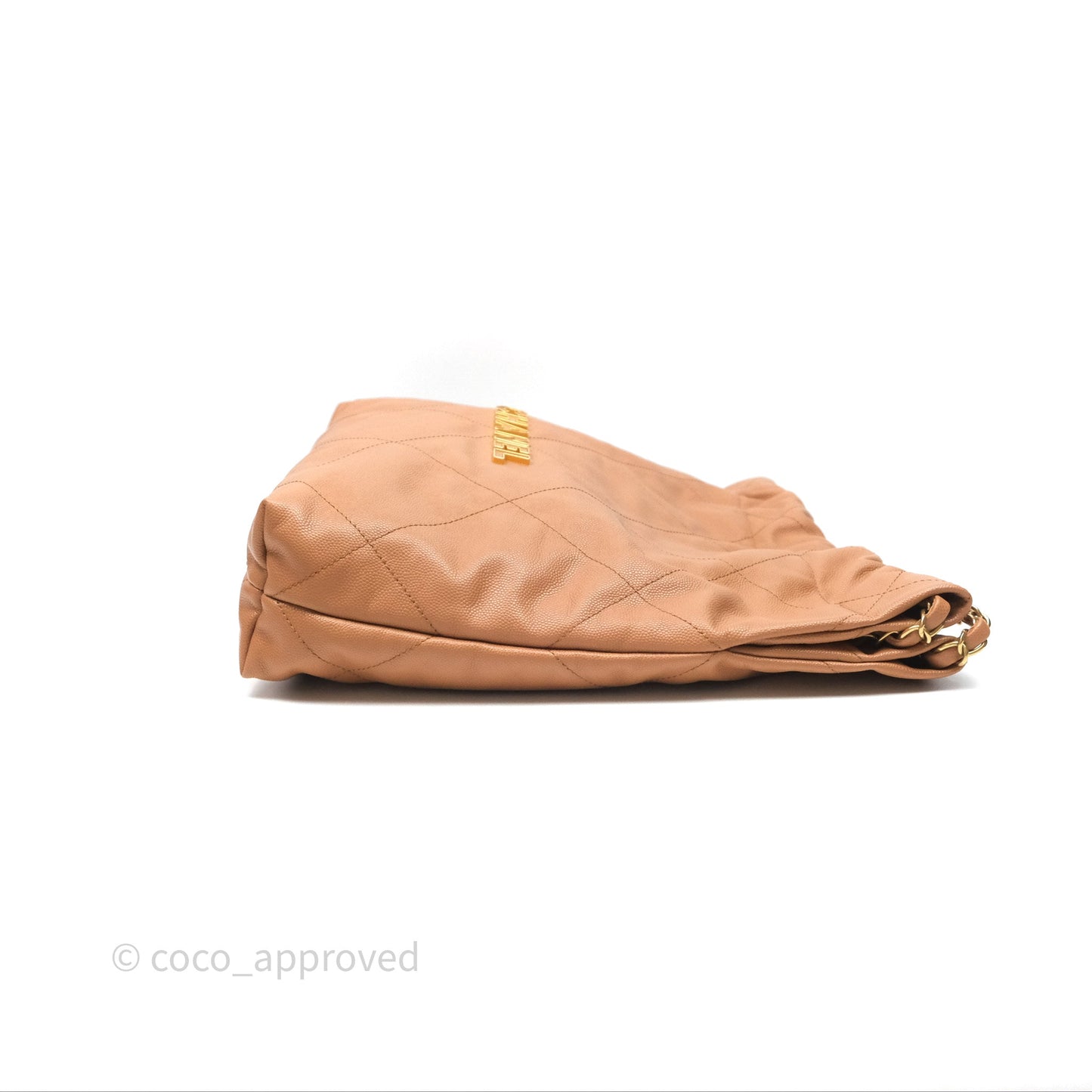 Chanel 22 Small Beige Caviar Aged Gold Hardware