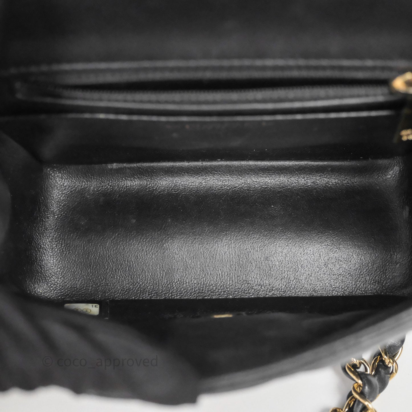 Chanel Mini Square Quilted Black Lambskin Gold Hardware