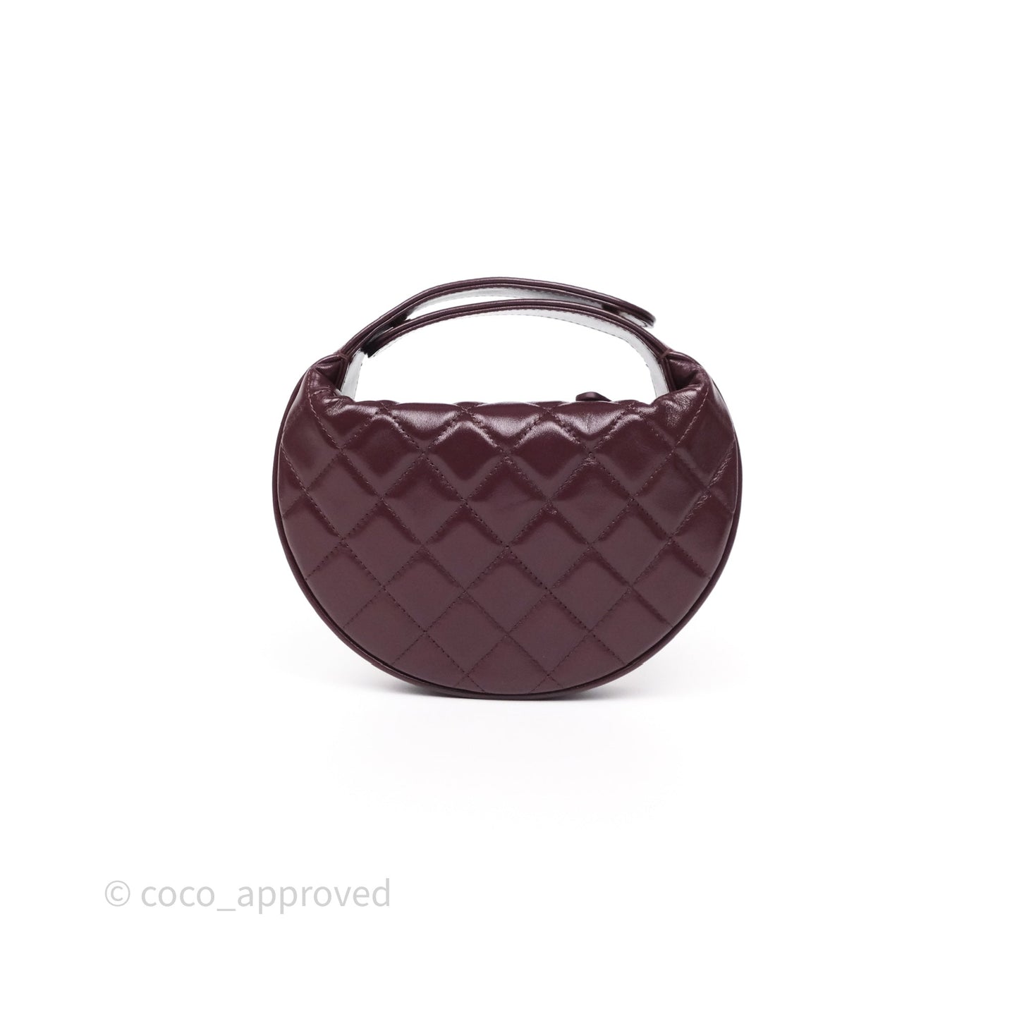 Chanel Mini Hobo Pouch Dark Burgundy Shiny Crumpled Calfskin Aged Gold Hardware