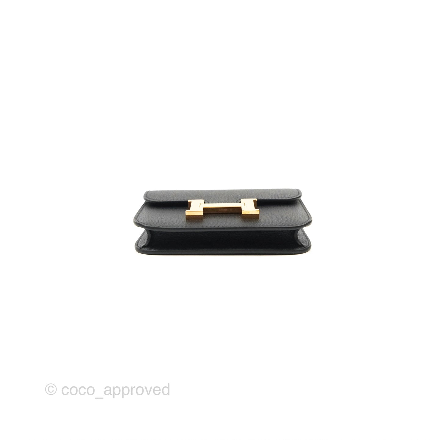 Hermès Constance Slim Wallet Black Epsom Rose Gold Hardware