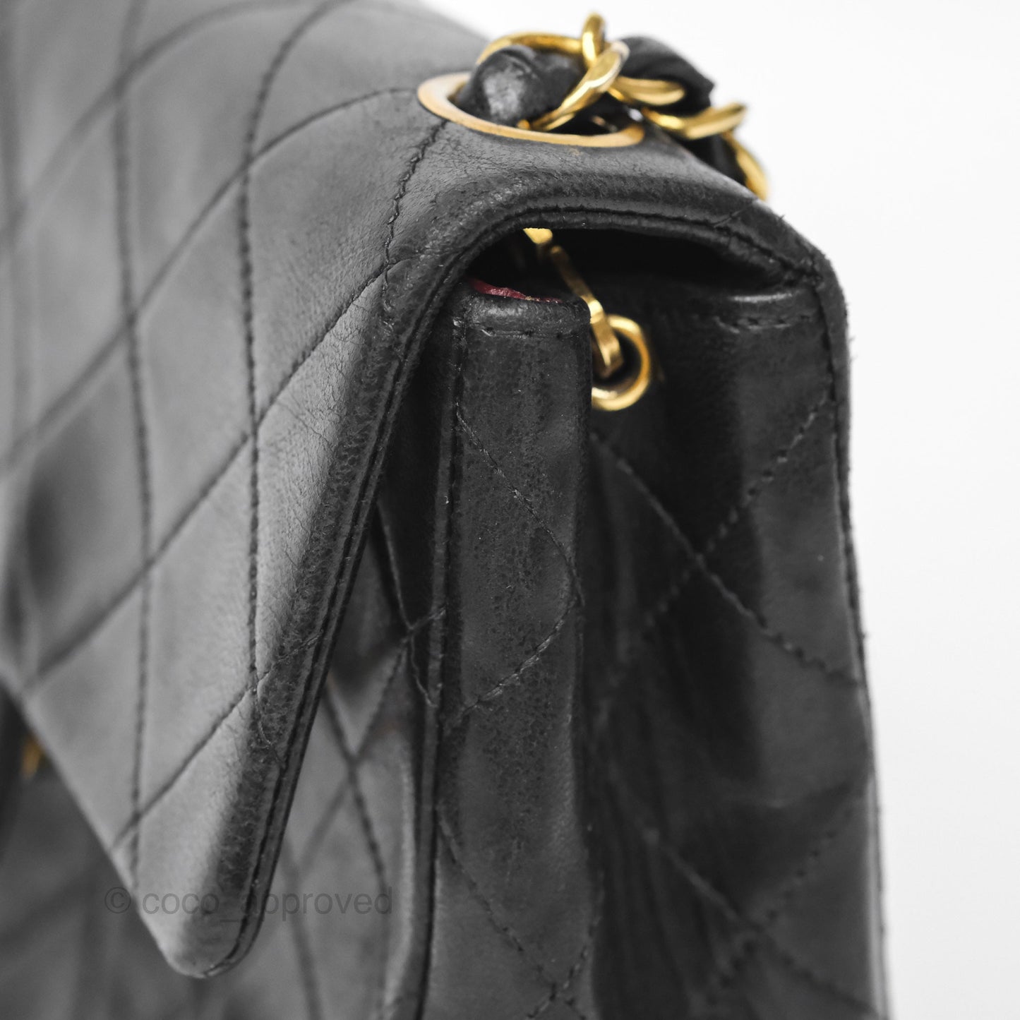 Chanel Vintage Mini Square Black Lambskin 24K Gold Hardware