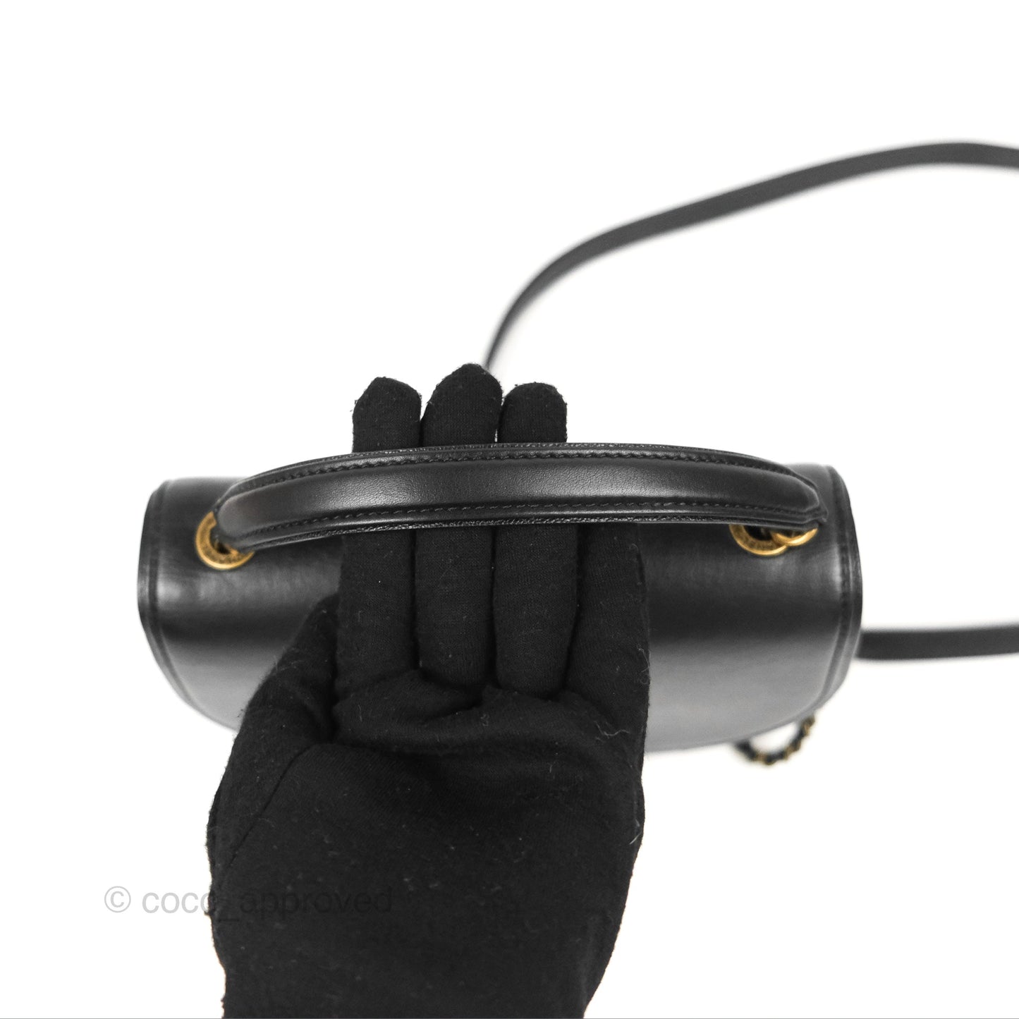 Chanel Small Coco Curve Flap Black Goatskin Antique Gold Hardware