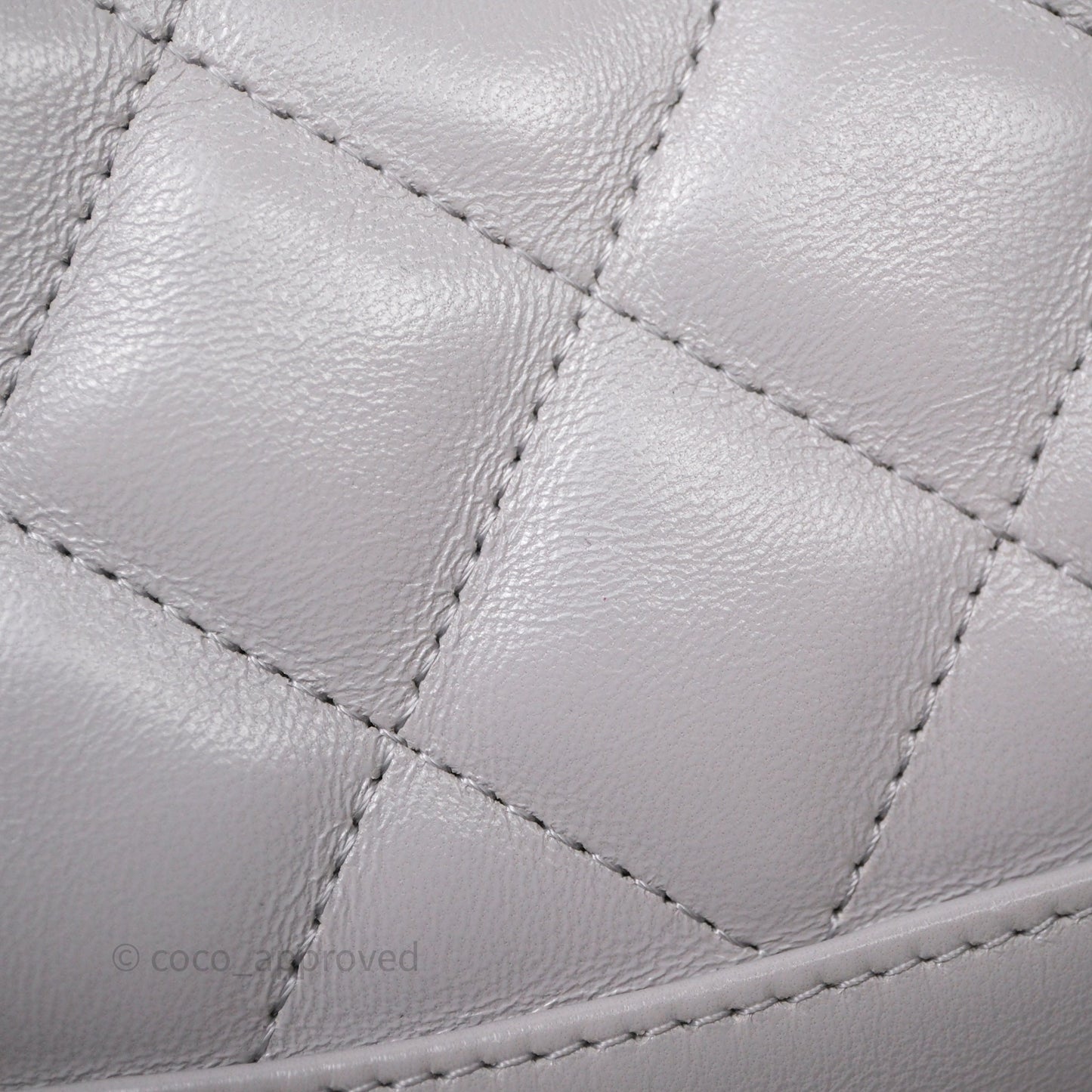 Chanel Nano 31 Grey Shiny Lambskin Gold Hardware