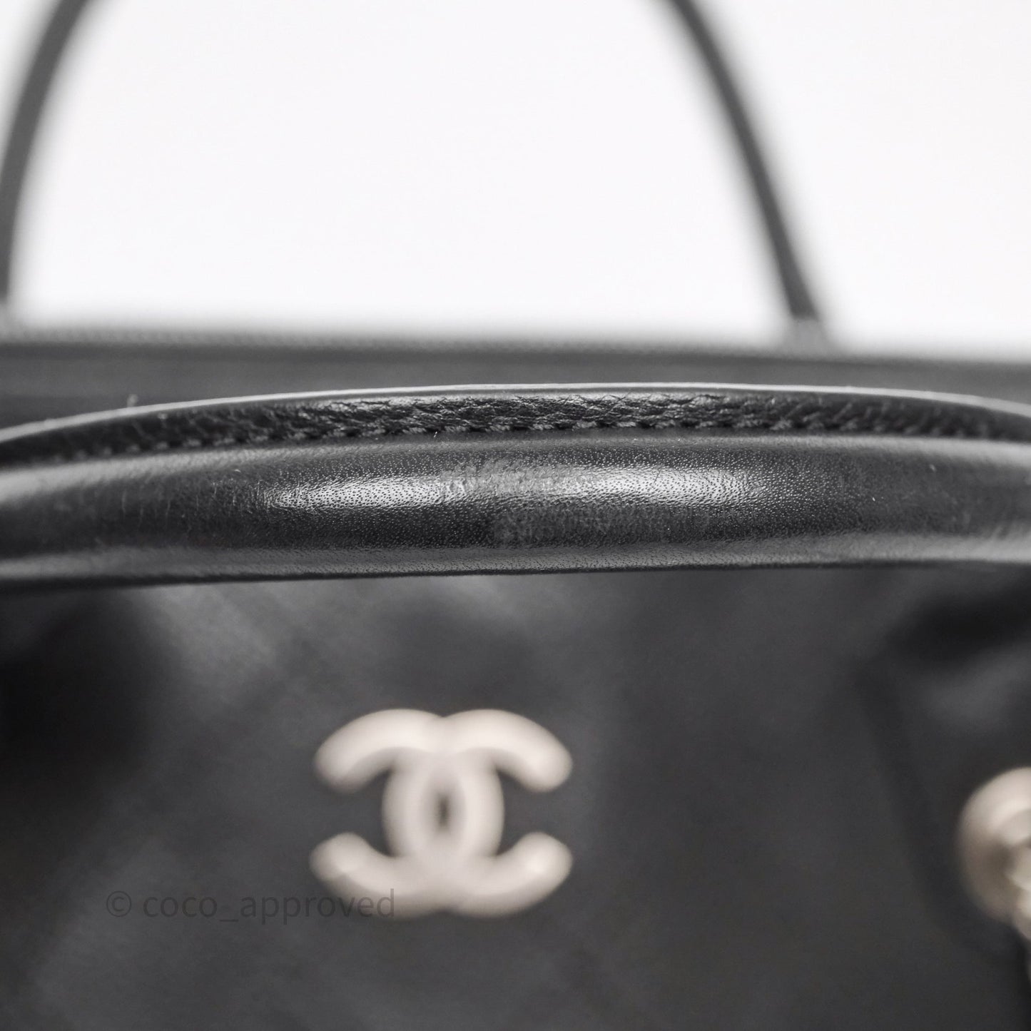 Chanel Quilted Shopping Tote Black Caviar Ruthenium Hardware