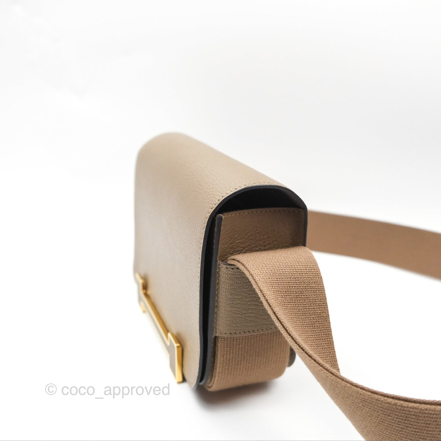 Hermès Geta Bag Etoupe Chevre Mysore Gold Hardware
