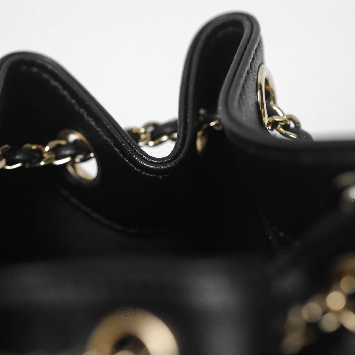 Chanel Small Duma Drawstring Backpack Black Lambskin Gold Hardware