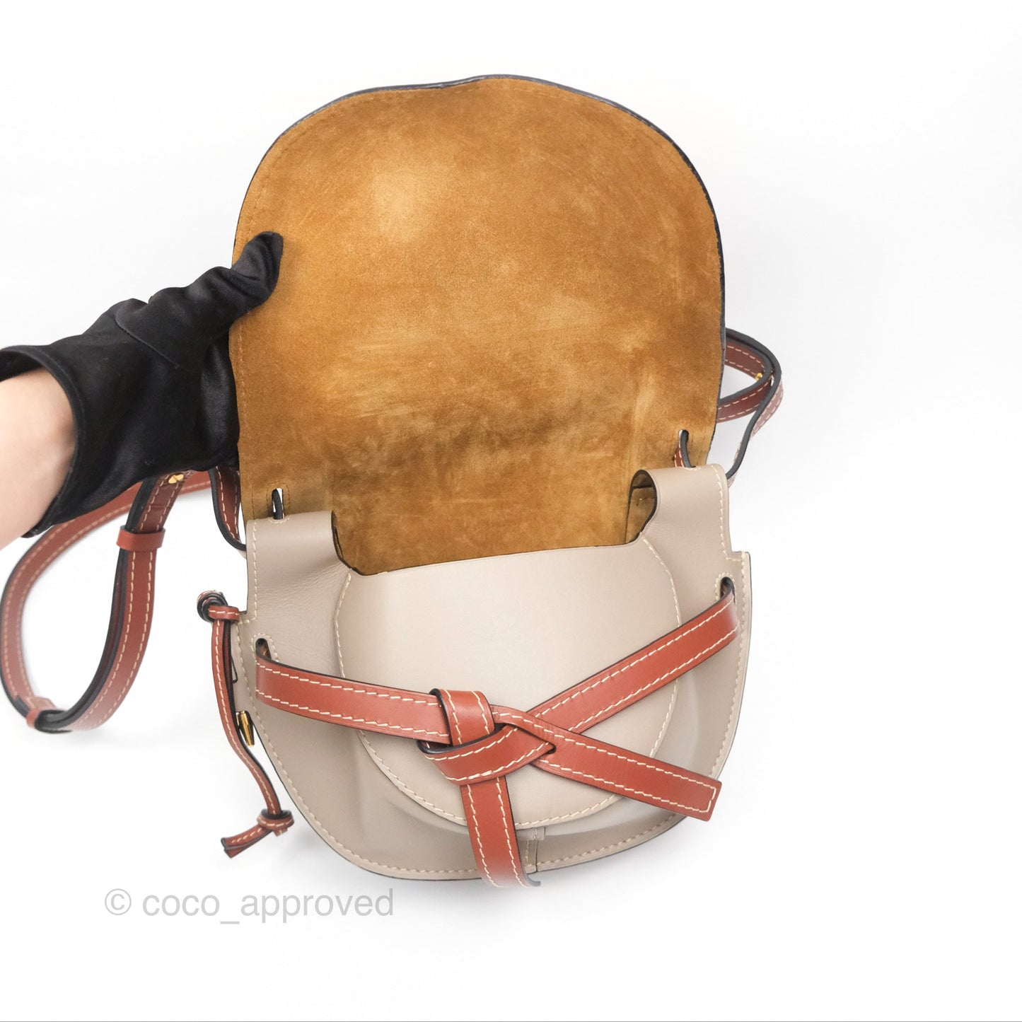 Loewe Small Gate Bag Smooth Calfskin Amber/Light Grey/Rust