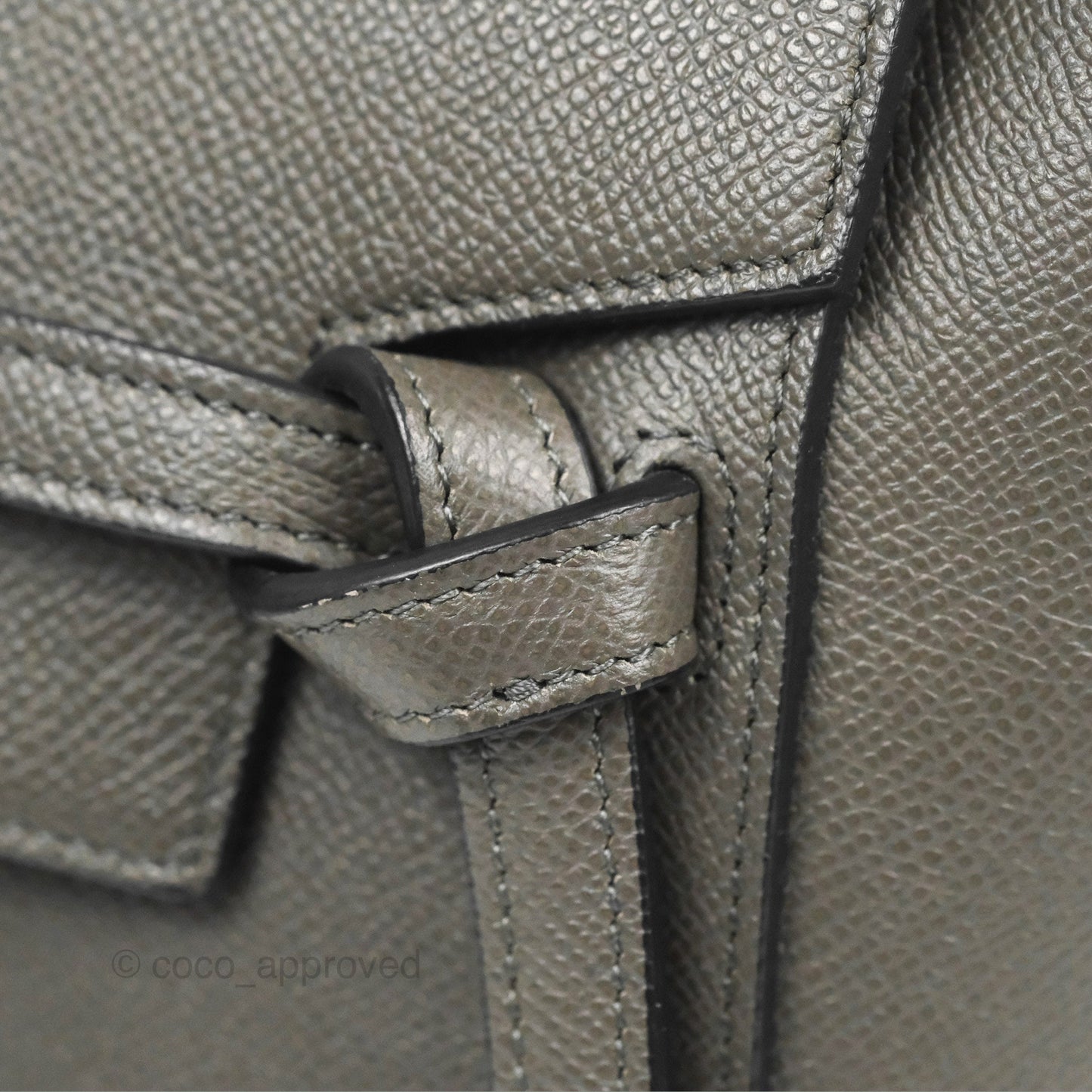 Celine Micro Belt Bag Grey Grained Calfskin Gold Hardware