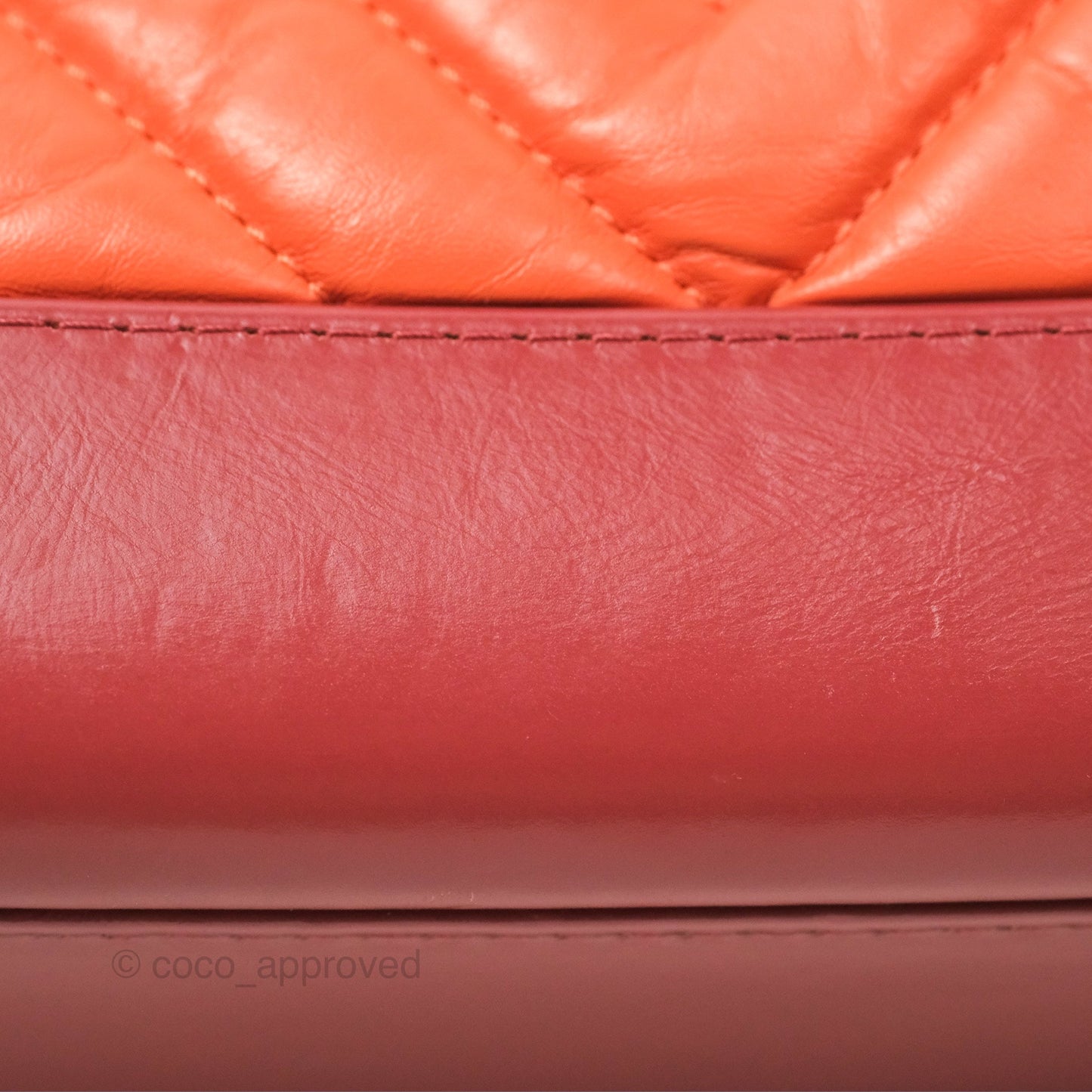 Chanel Small Gabrielle Hobo Chevron Orange Red Aged Calfskin