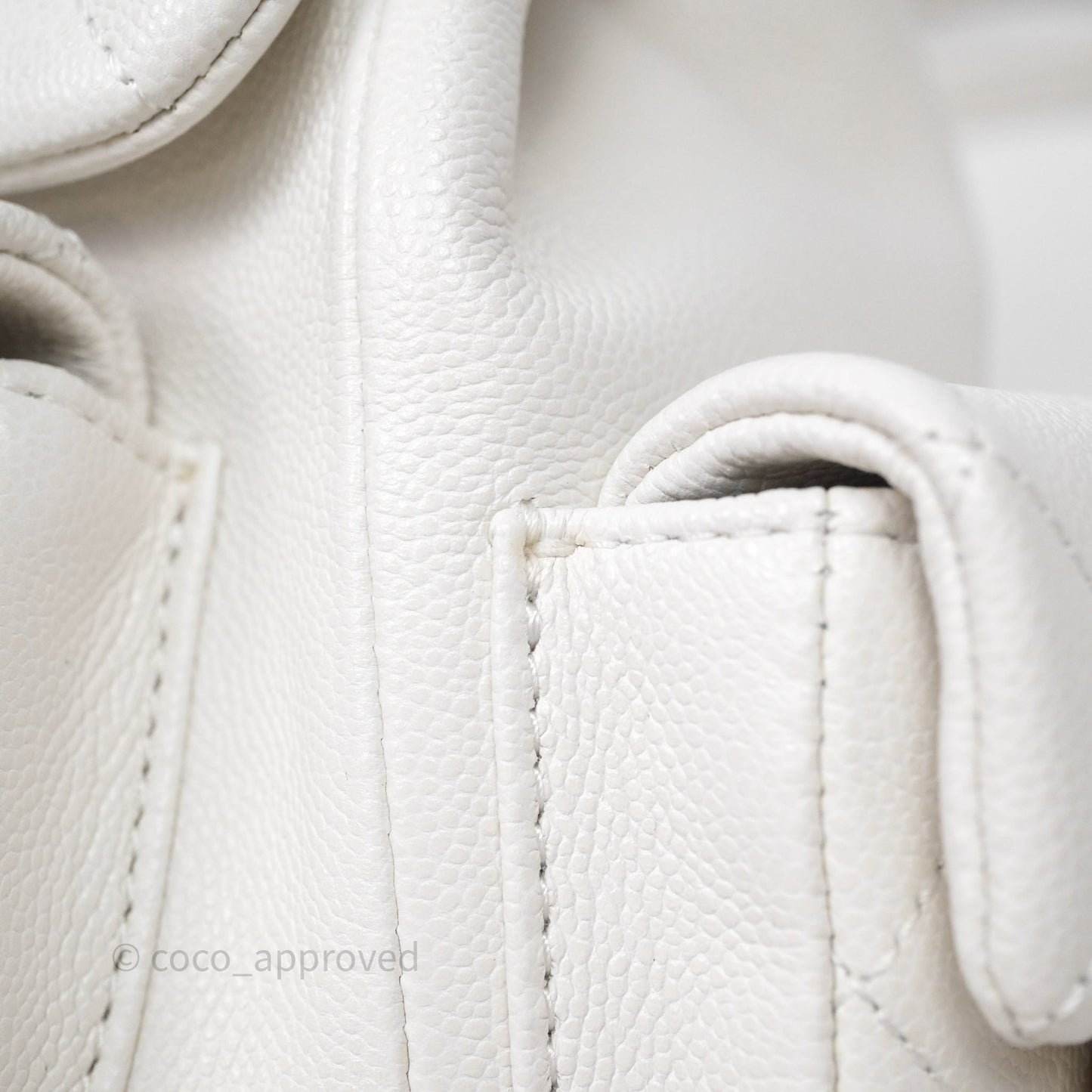 Chanel Small Duma Backpack Caviar White Gold Hardware