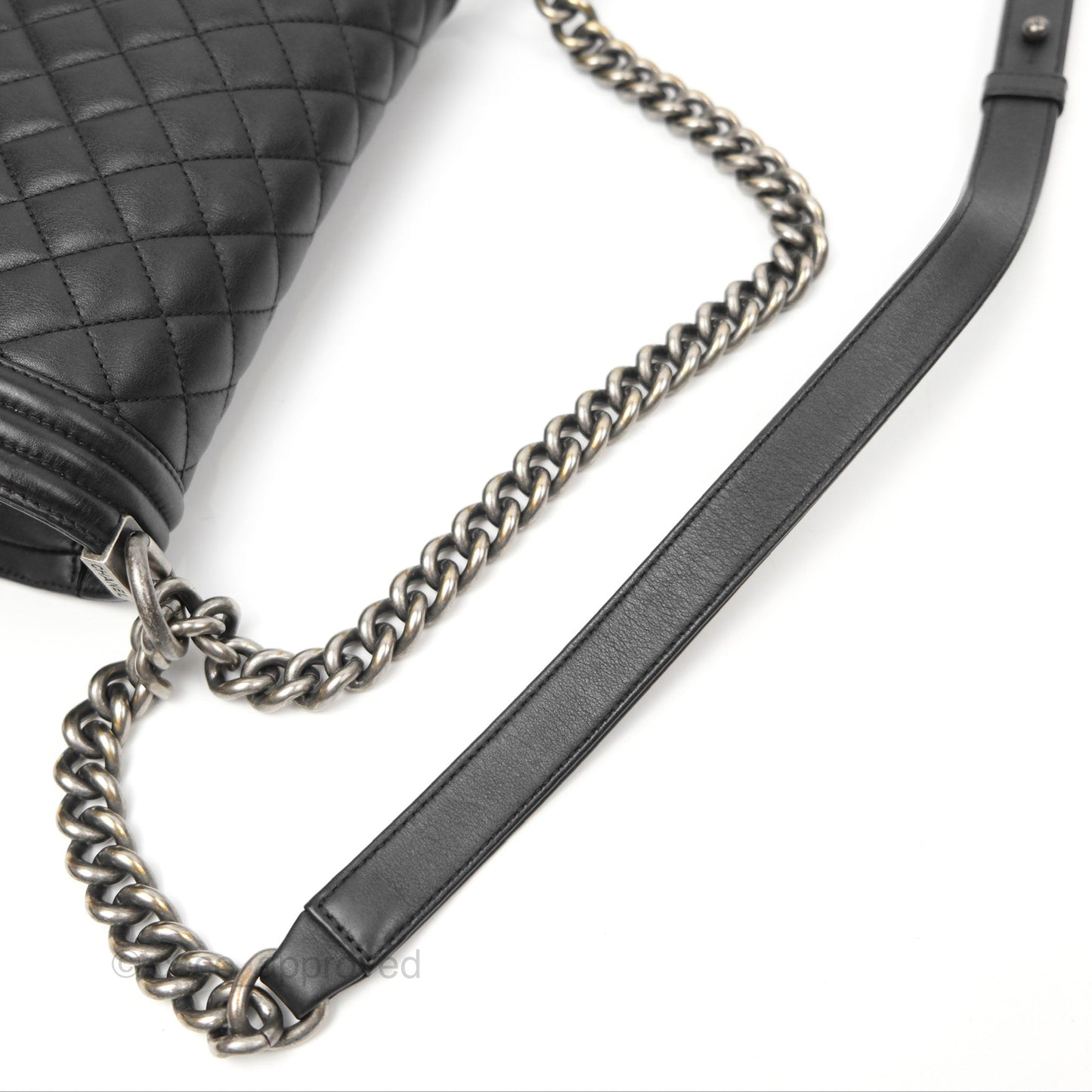 Chanel Quilted Medium Boy Black Calfskin Ruthenium Hardware