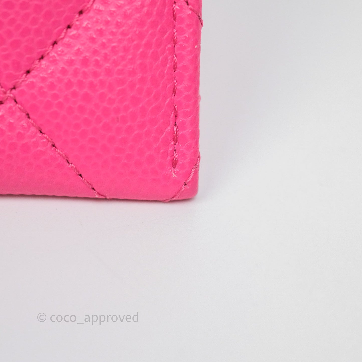 Chanel Classic Flat Card Holder Pink Caviar Gold Hardware