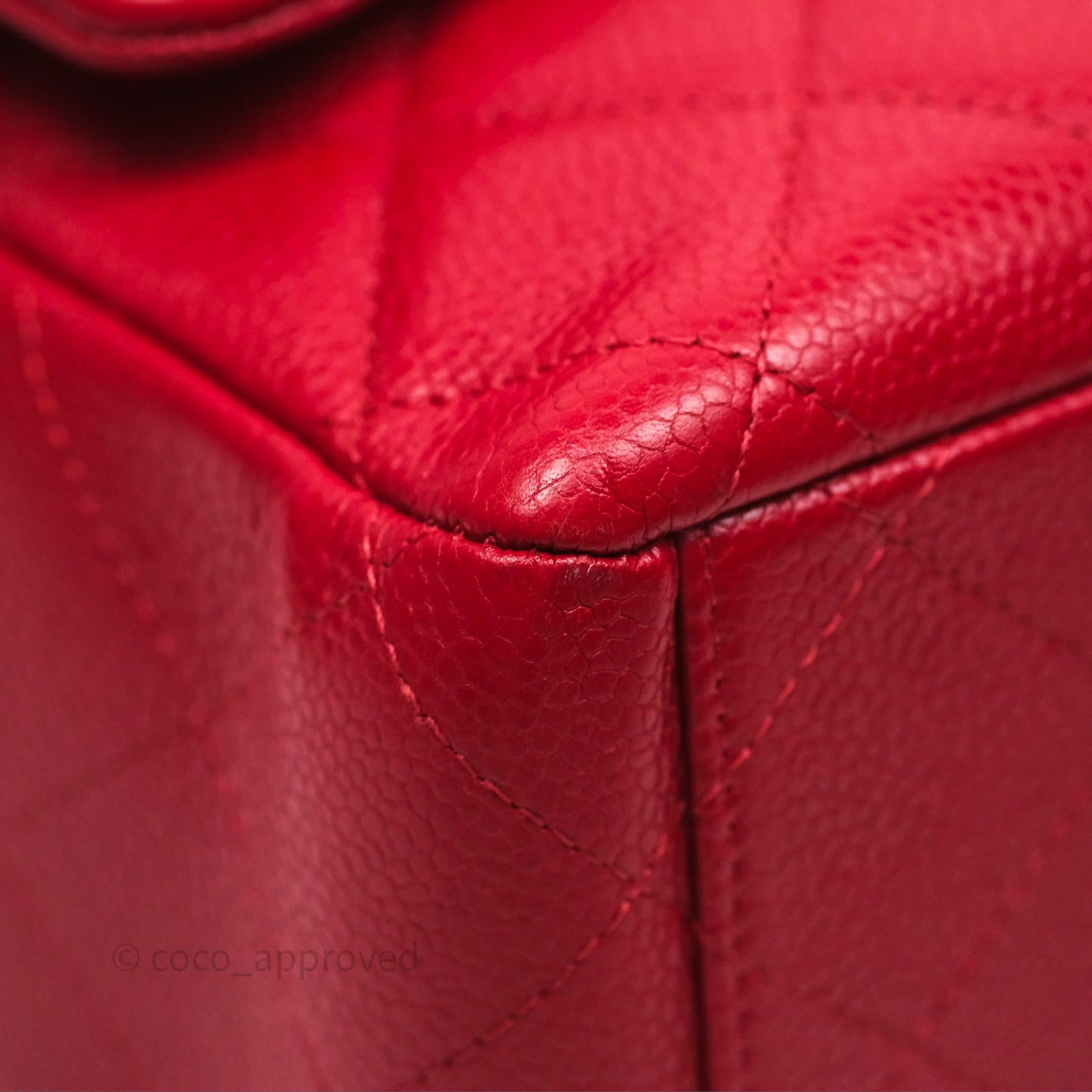 Chanel Quilted Maxi Double Flap Red Caviar Silver Hardware⁣⁣