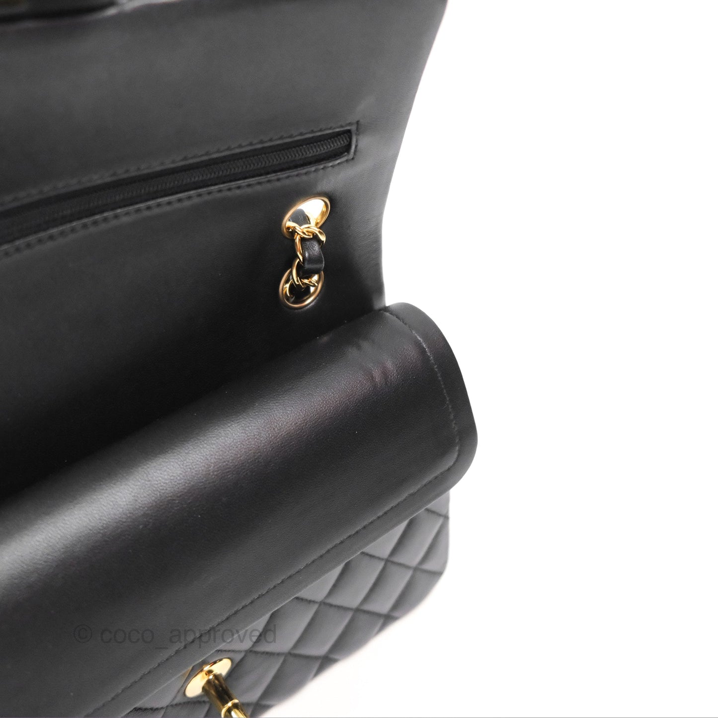 Chanel Small Classic Quilted Flap Black Lambskin Gold Hardware