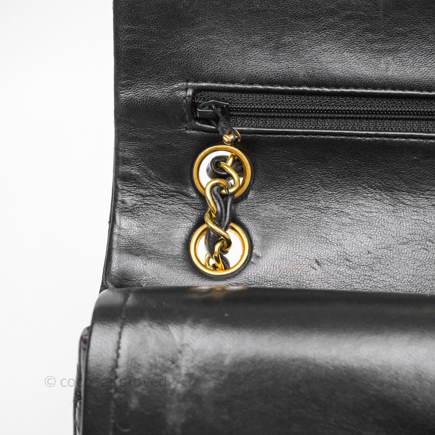 Chanel Vintage Small Classic Flap Black Lambskin 24K Gold Hardware