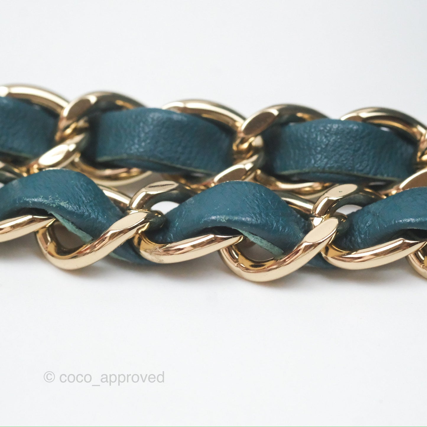 Chanel Mini Rectangular Flap Teal Tweed Gold Hardware