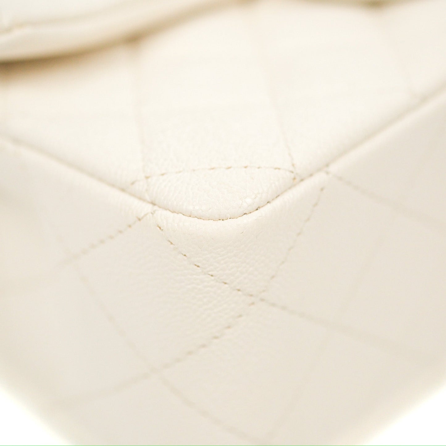 Chanel Top Handle Mini Rectangular Flap Bag White Caviar Gold Hardware