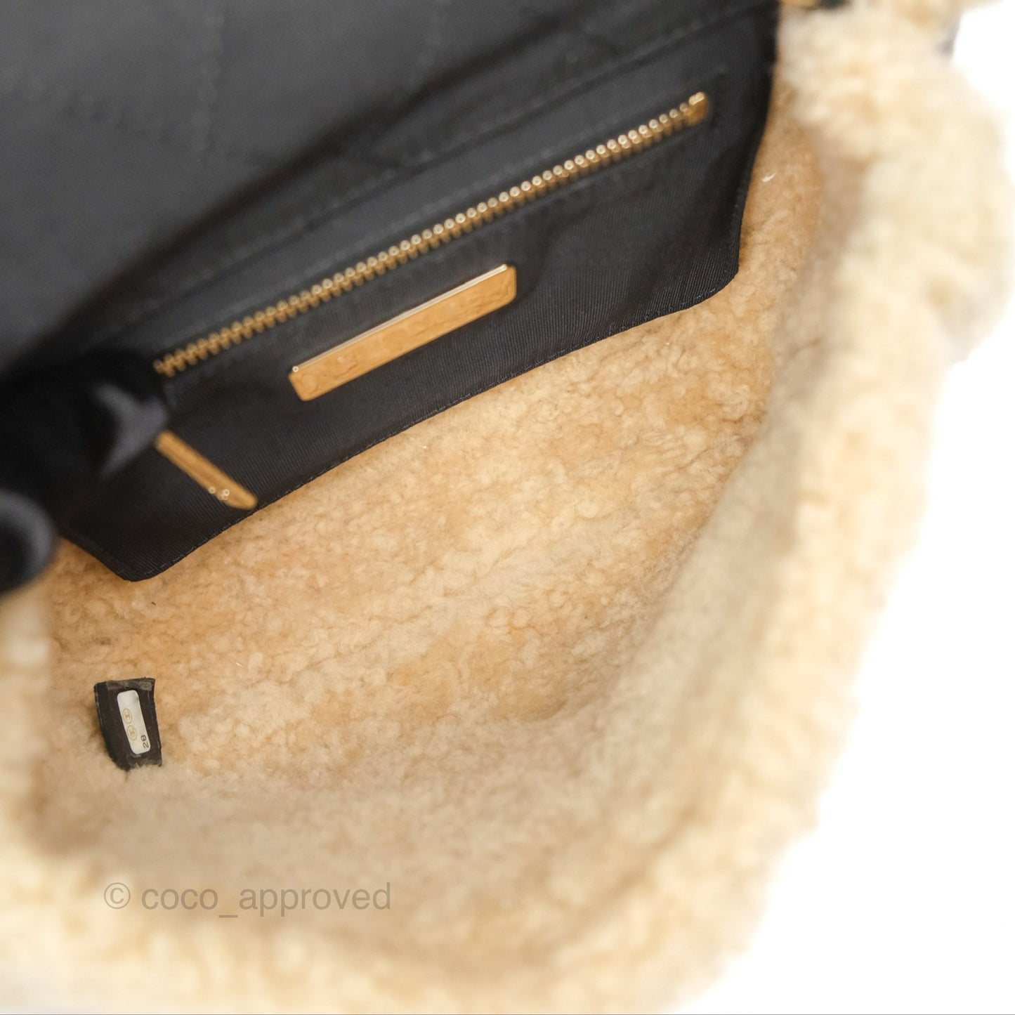 Chanel Mania CC Shearling Flap Bag Black Crumpled Glazed Sheepskin