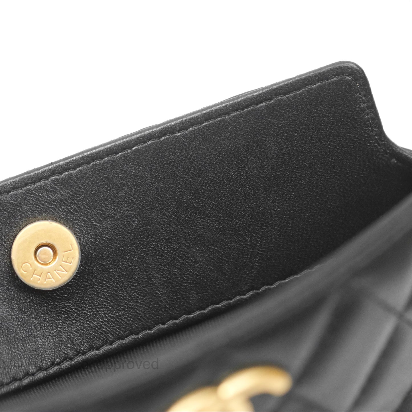 Chanel Clutch With Chain Black Lambskin Gold Hardware 23A
