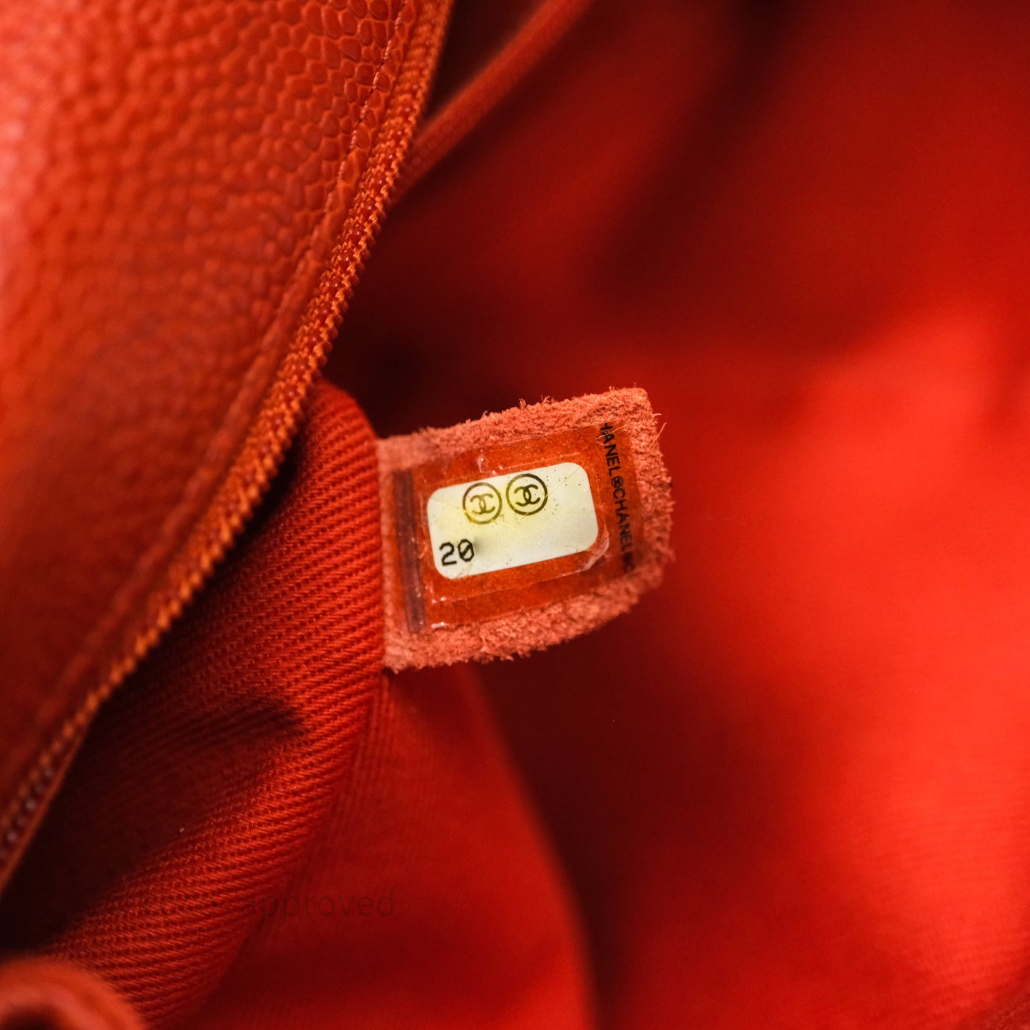 Chanel Flap Bag Caviar Orange Silver Hardware