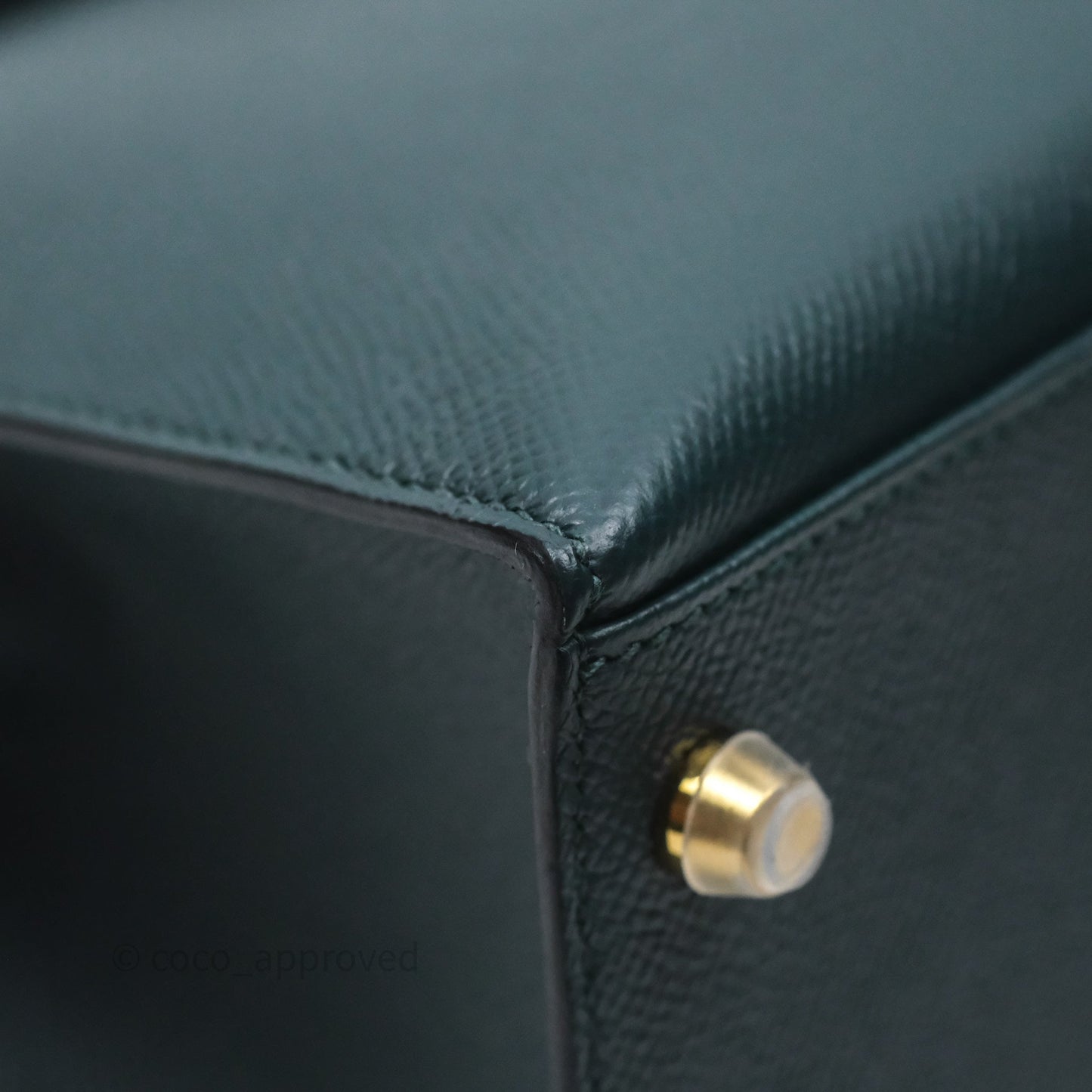 Hermès Kelly 28 Sellier Vert Cypres 6O Epsom Gold Hardware