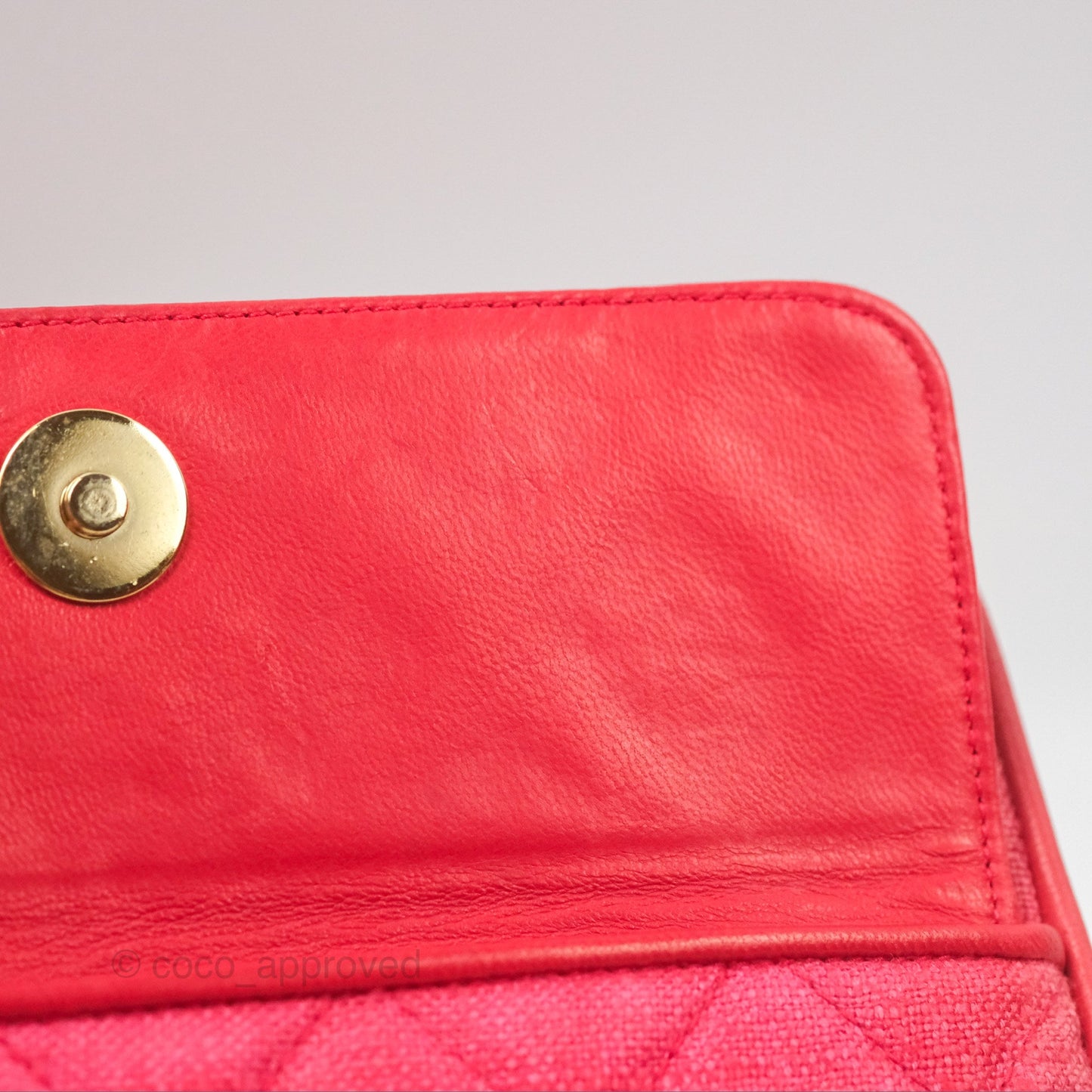 Chanel Vintage Small Tassel Camera Bag Dark Pink Canvas Gold Hardware
