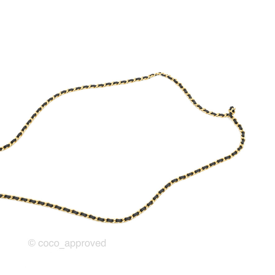 Chanel Mini Handle Flap Coin Purse With Chain Black Lambskin Gold Hardware
