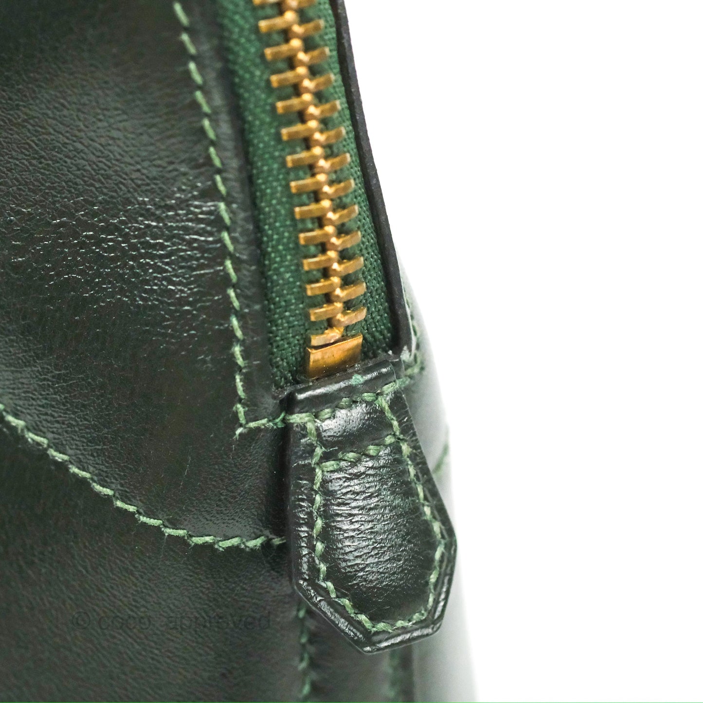 Hermès Vintage Bolide 27 Dark Green Box Leather Gold Hardware