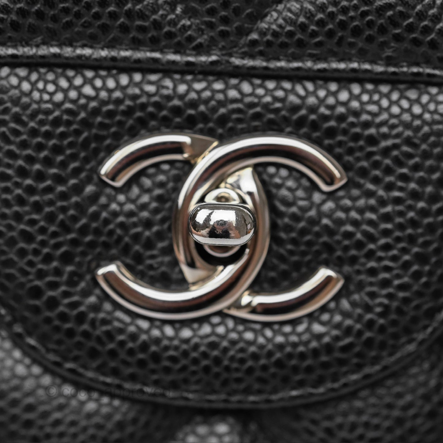 Chanel Maxi Single Flap Quilted Black Caviar Silver Hardware